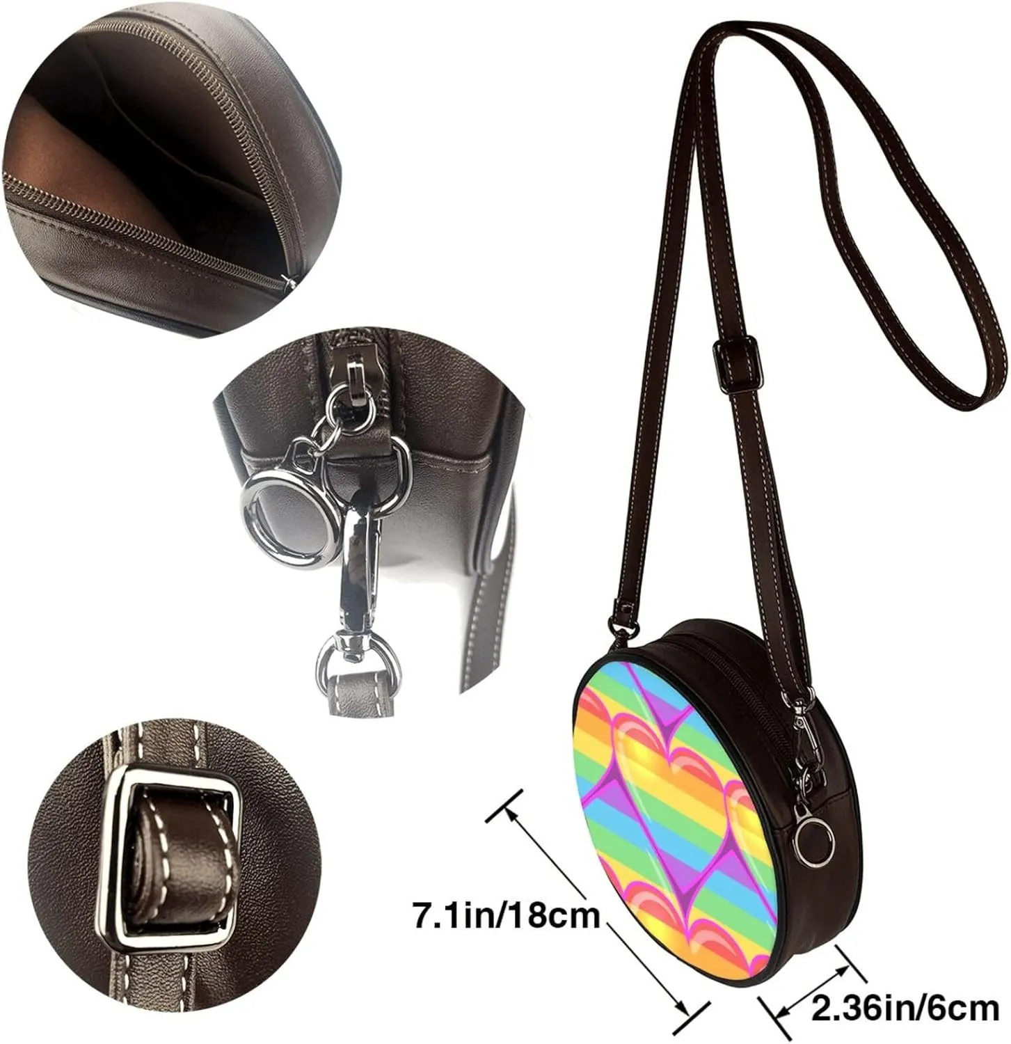 Crossbody Shoulder Bags for Women Small Round Satchel Handbags Purse