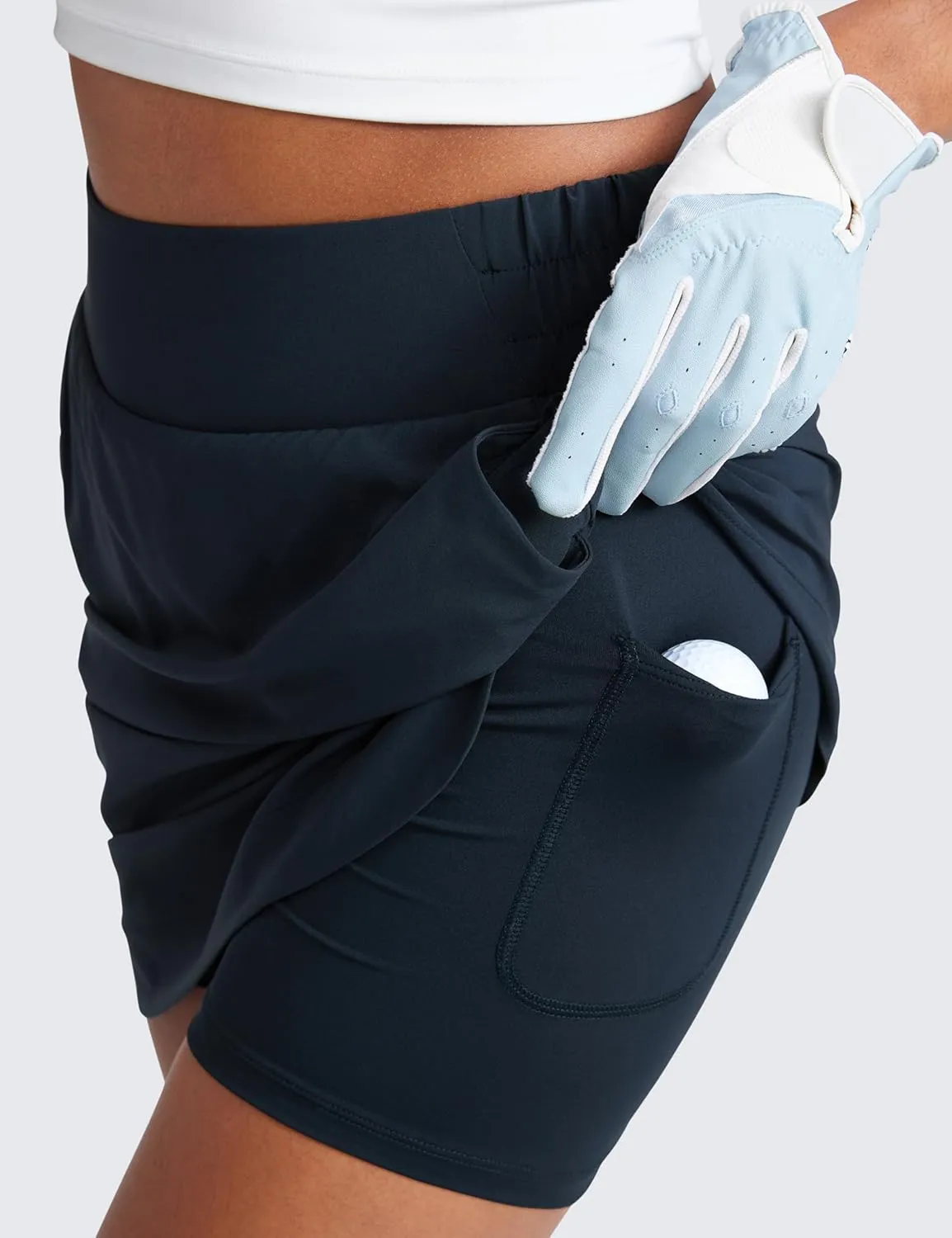 CRZ YOGA Golf Skirts for Women 18'' High Waisted A Line Athletic Casual Tennis Skort with Shorts Pockets