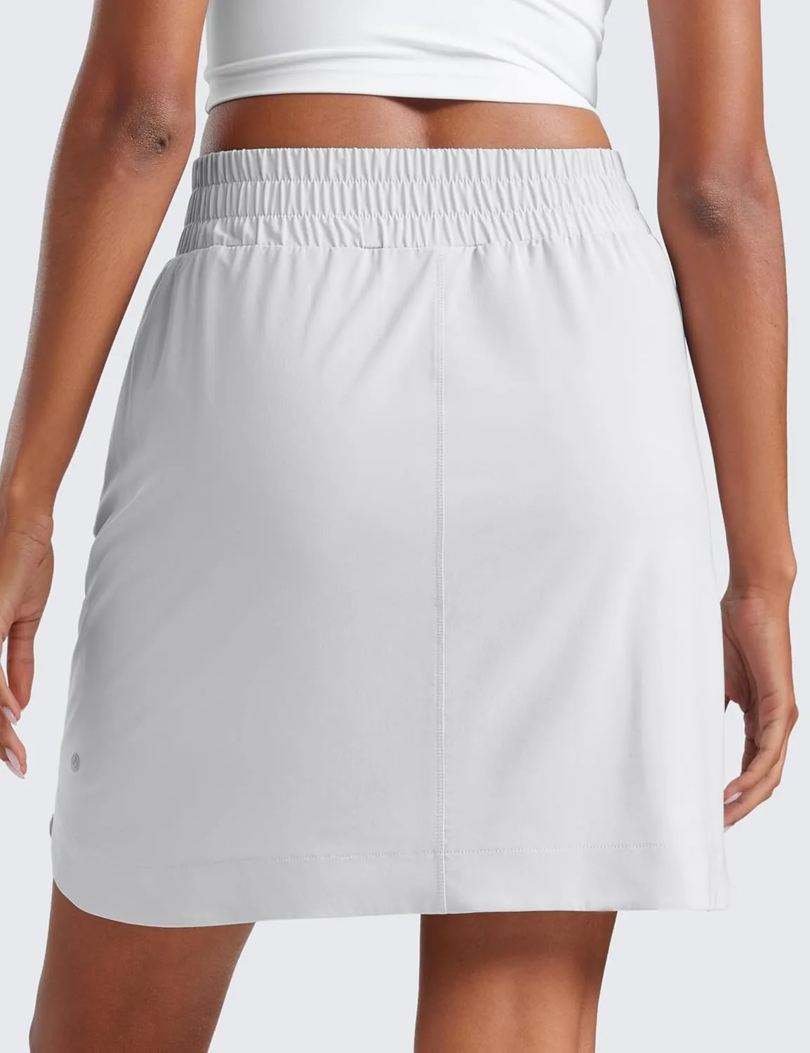 CRZ YOGA Golf Skirts for Women 18'' High Waisted A Line Athletic Casual Tennis Skort with Shorts Pockets
