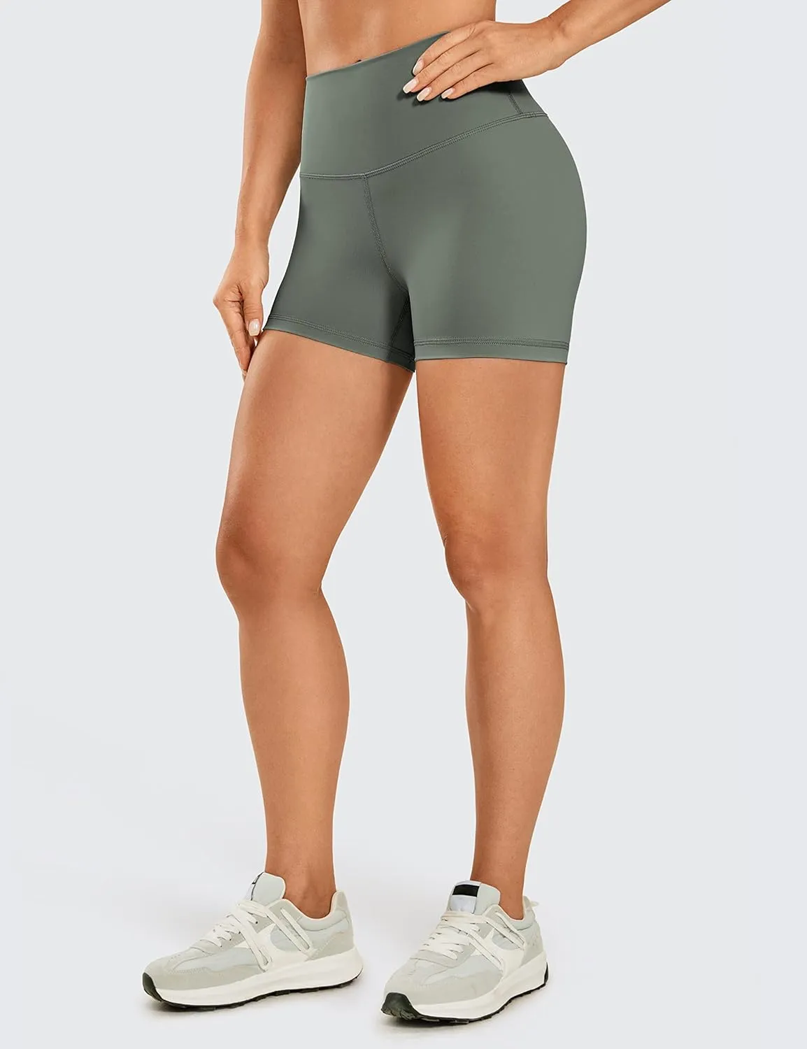 CRZ YOGA Women's Naked Feeling Biker Shorts - 3 Inches High Waisted Yoga Workout Running Spandex