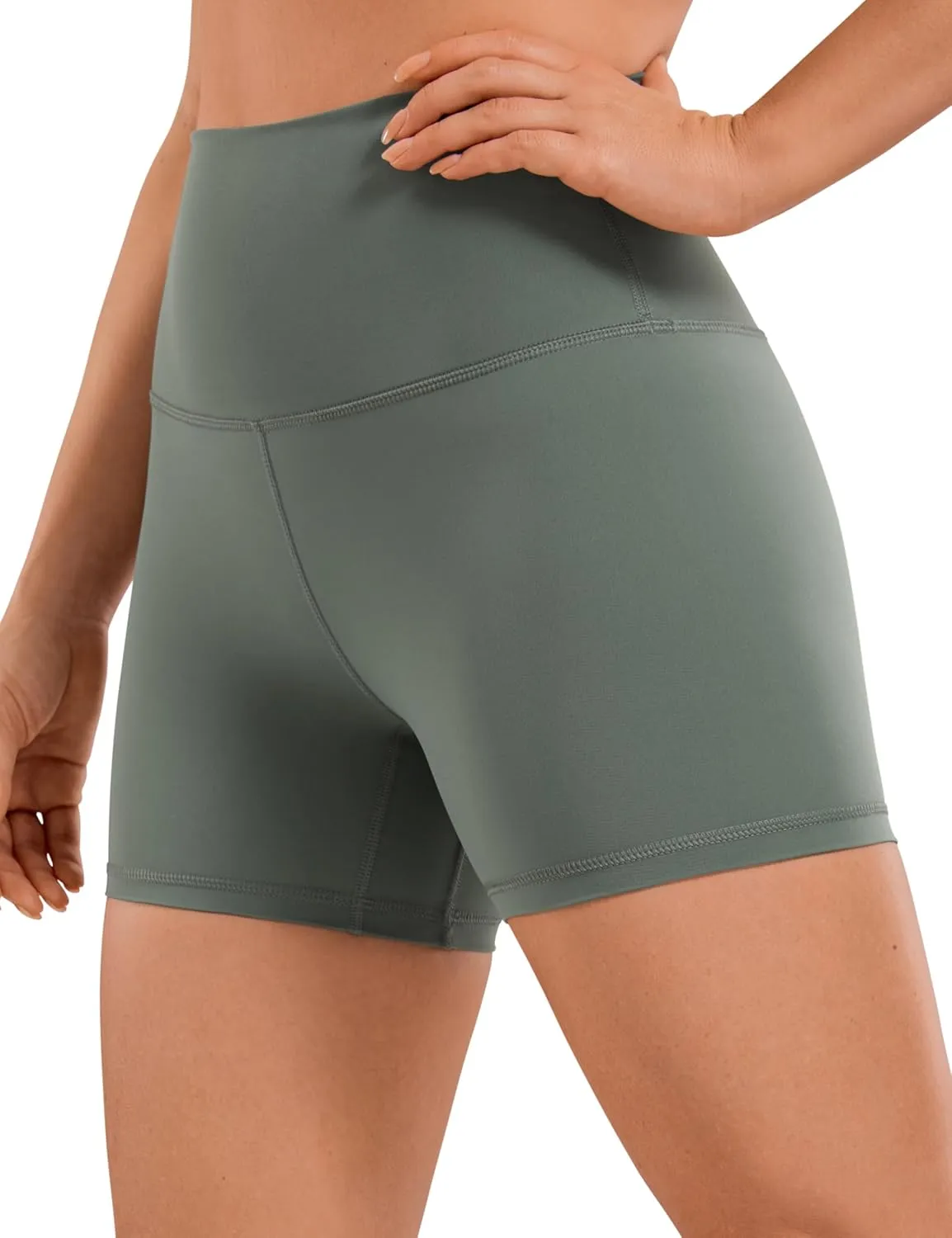 CRZ YOGA Women's Naked Feeling Biker Shorts - 3 Inches High Waisted Yoga Workout Running Spandex