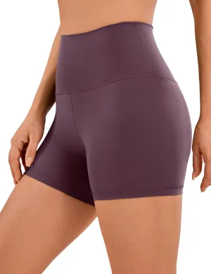 CRZ YOGA Women's Naked Feeling Biker Shorts - 4 Inches High Waist Yoga Workout Running Gym Spandex