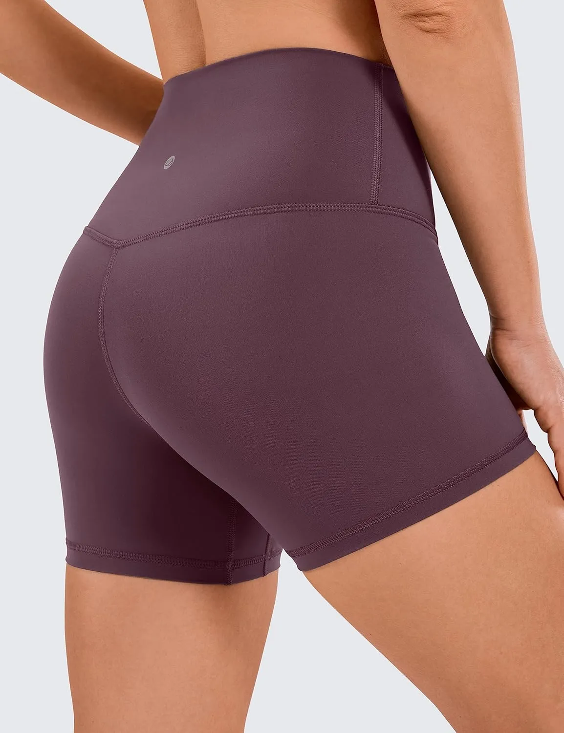 CRZ YOGA Women's Naked Feeling Biker Shorts - 4 Inches High Waist Yoga Workout Running Gym Spandex