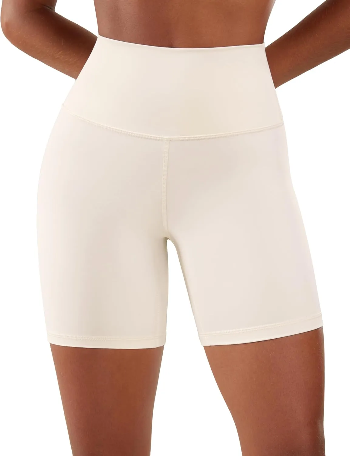 CRZ YOGA Women's Naked Feeling Biker Shorts - 6 Inches High Waist Yoga Workout Running Gym Spandex