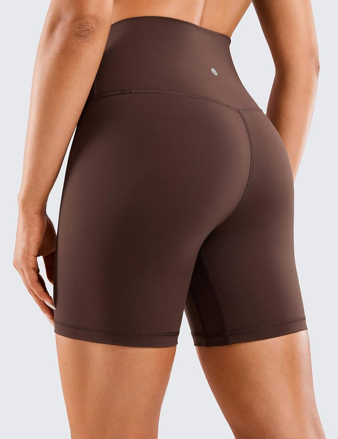 CRZ YOGA Women's Naked Feeling Biker Shorts - 6 Inches High Waist Yoga Workout Running Gym Spandex