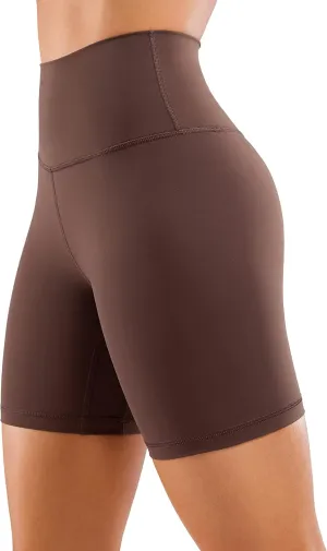 CRZ YOGA Women's Naked Feeling Biker Shorts - 6 Inches High Waist Yoga Workout Running Gym Spandex