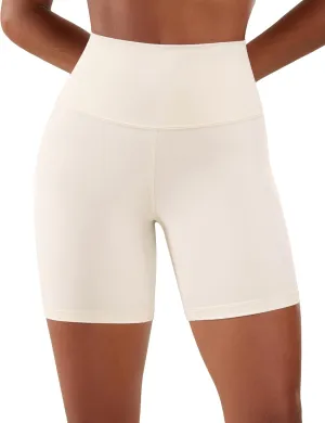 CRZ YOGA Women's Naked Feeling Biker Shorts - 6 Inches High Waist Yoga Workout Running Gym Spandex
