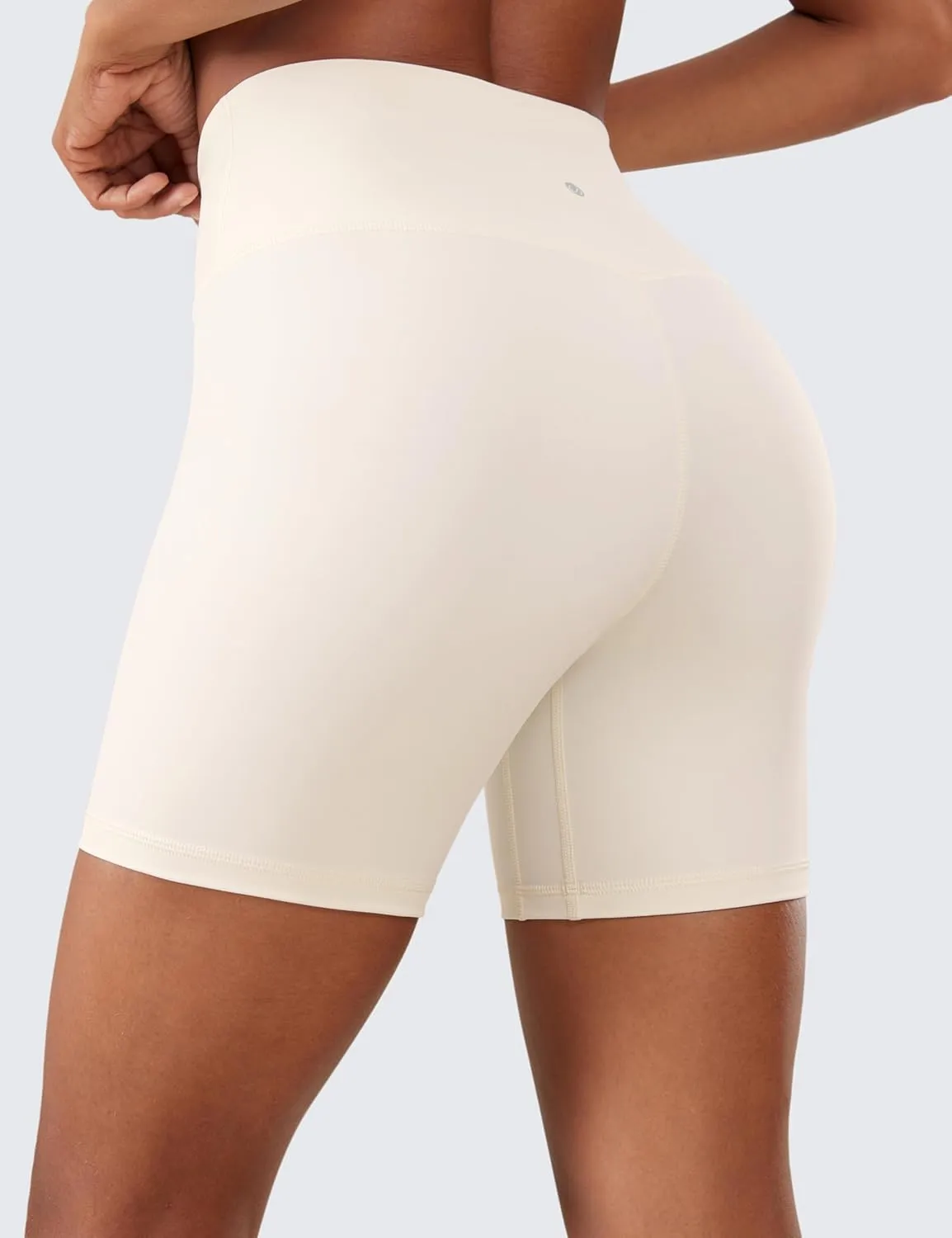 CRZ YOGA Women's Naked Feeling Biker Shorts - 6 Inches High Waist Yoga Workout Running Gym Spandex
