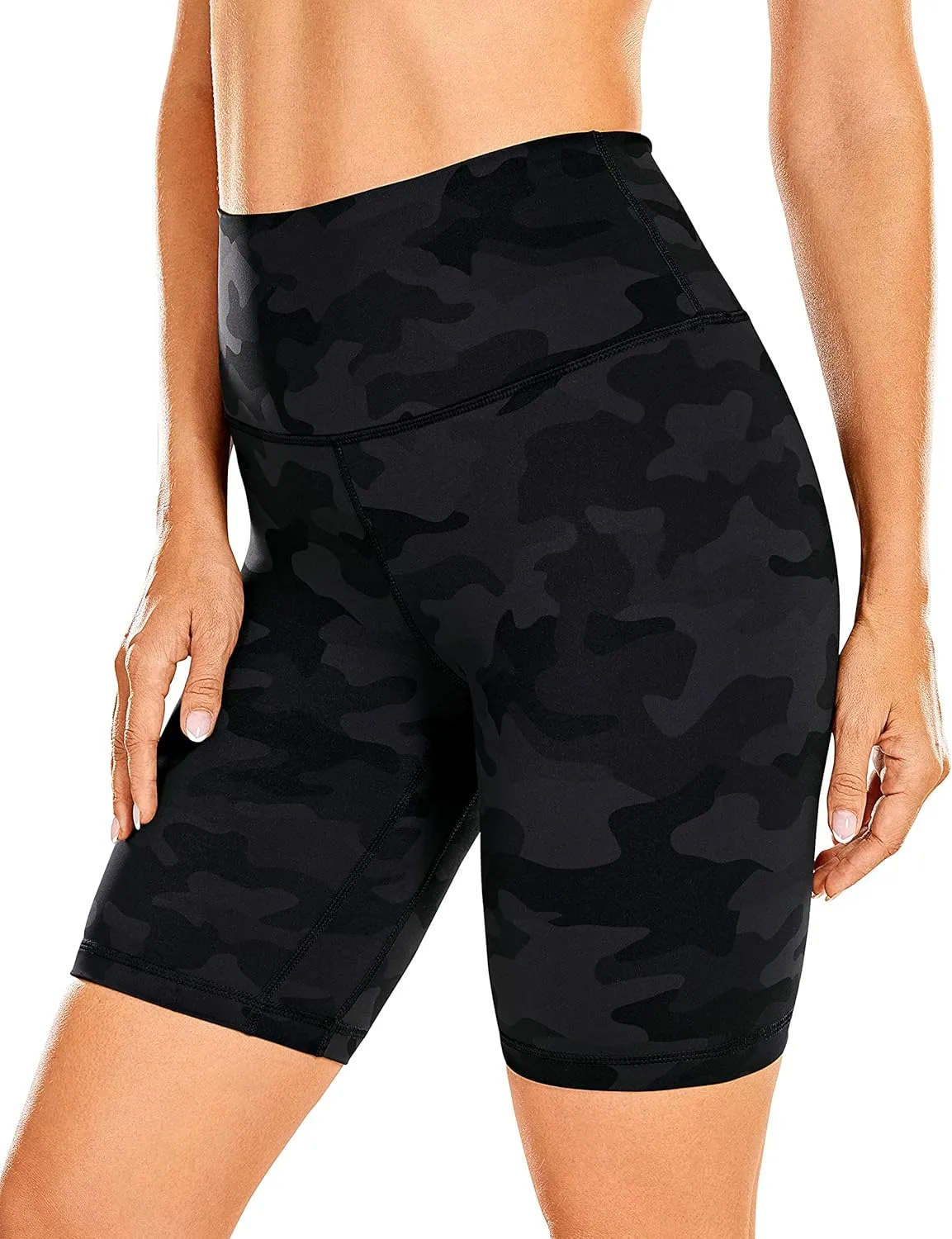 CRZ YOGA Women's Naked Feeling Biker Shorts - 8 Inches High Waisted Yoga Workout Gym Running Spandex