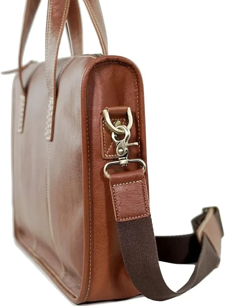 CSCDD Men's Casual Tote Messenger Bag Briefcase Leather Bag Men for 13.3 Inch Laptop