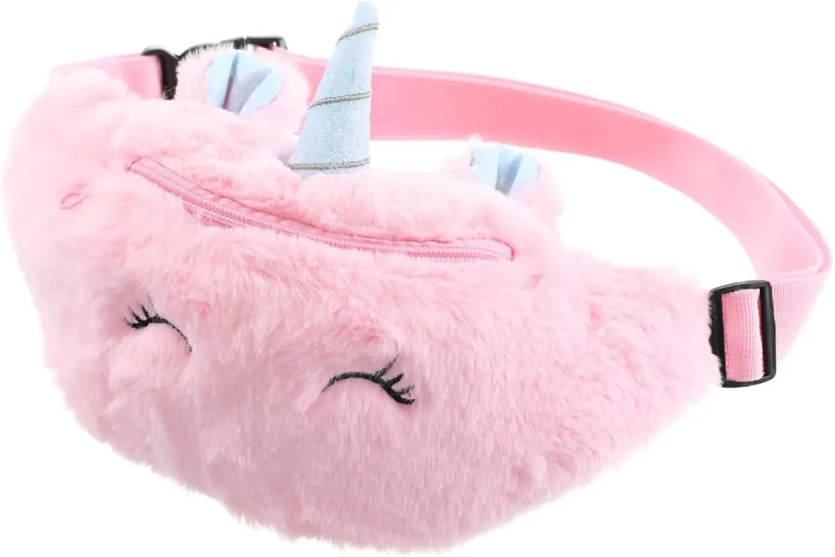 Cute Unicorn Cartoon Chest Bag Plush Boys and Girls Waist Bag Fashionable Boys and Girls Pouch for Snacks Cellphones Keys