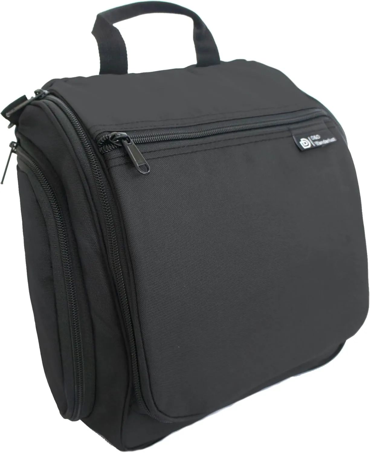 D&D Hanging Travel Toiletry Bag for Men and Women  Large Cosmetics, Makeup and Toiletries Organizer Kit with 10 Compartments, YKK Zippers, XXL Metal Swivel Hook, Water-Resistant Nylon