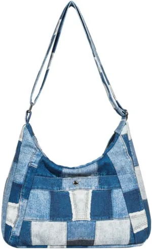 Demin Canvas Hobo Bags for Women Large Shoulder Handbags Work Crossbody Messenger Bag Travel Purse