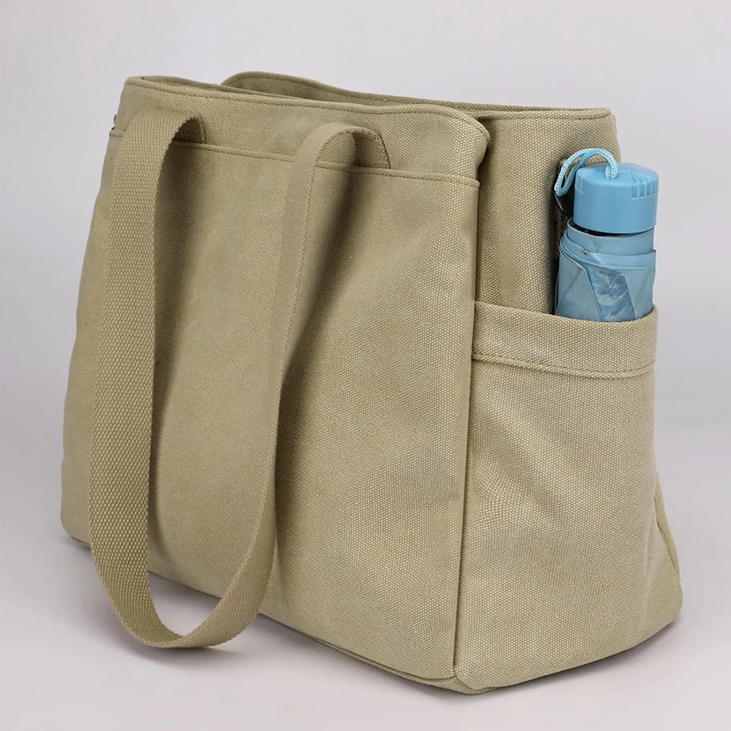 DOURR Hobo Handbags Canvas Crossbody Bags for Women, Multi Compartment Large Tote Purse for Work Travel