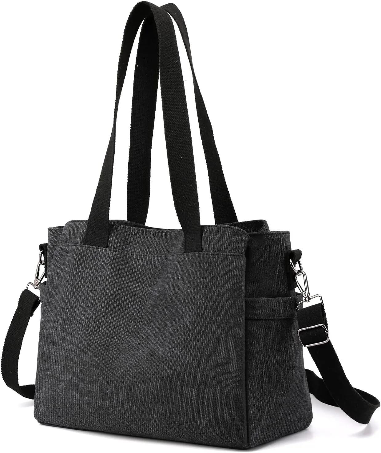 DOURR Hobo Handbags Canvas Crossbody Bags for Women, Multi Compartment Large Tote Purse for Work Travel