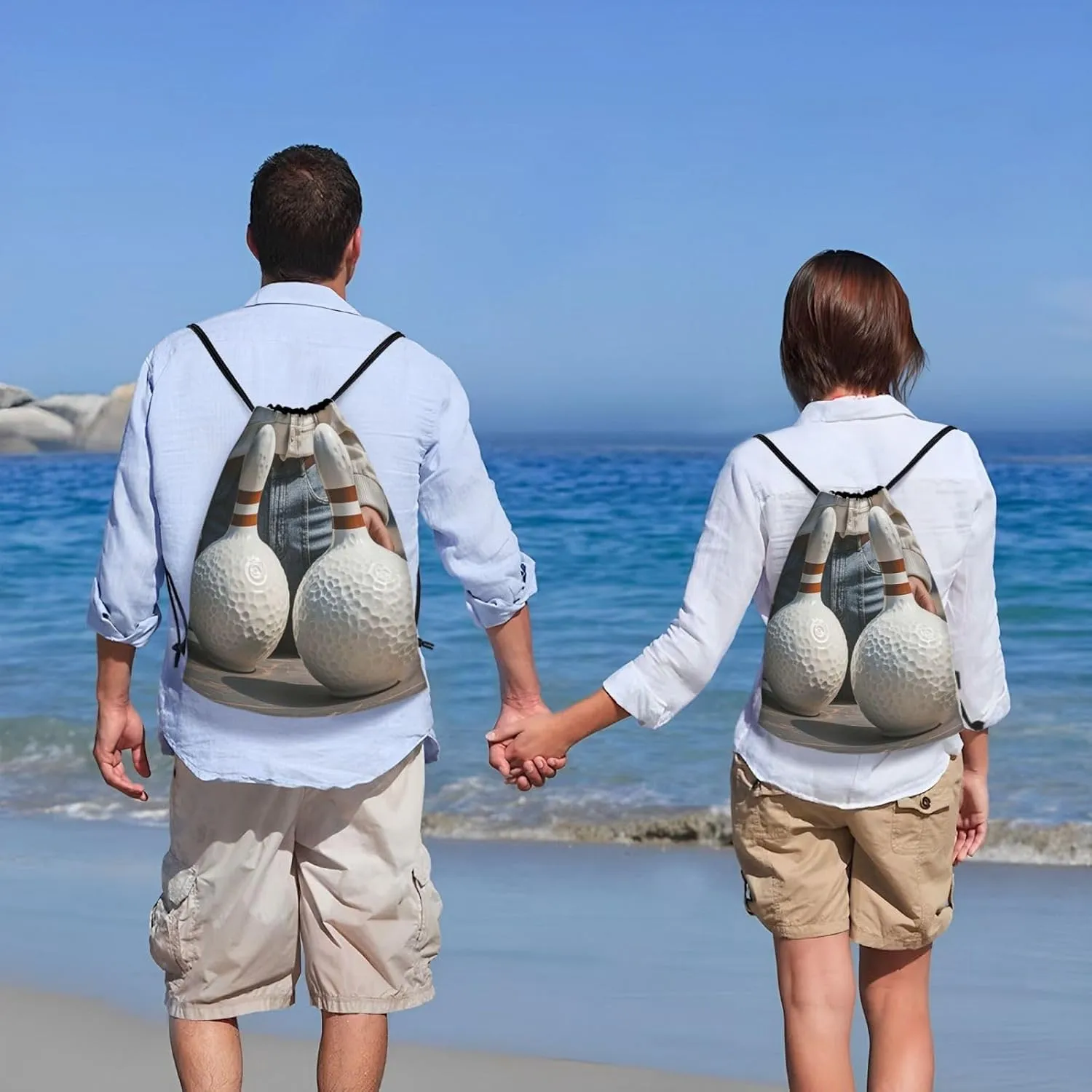 Drawstring Backpack Sackpack Foldable Bowling Balls Backpack String Bag Sports Gym Bag for Women Men