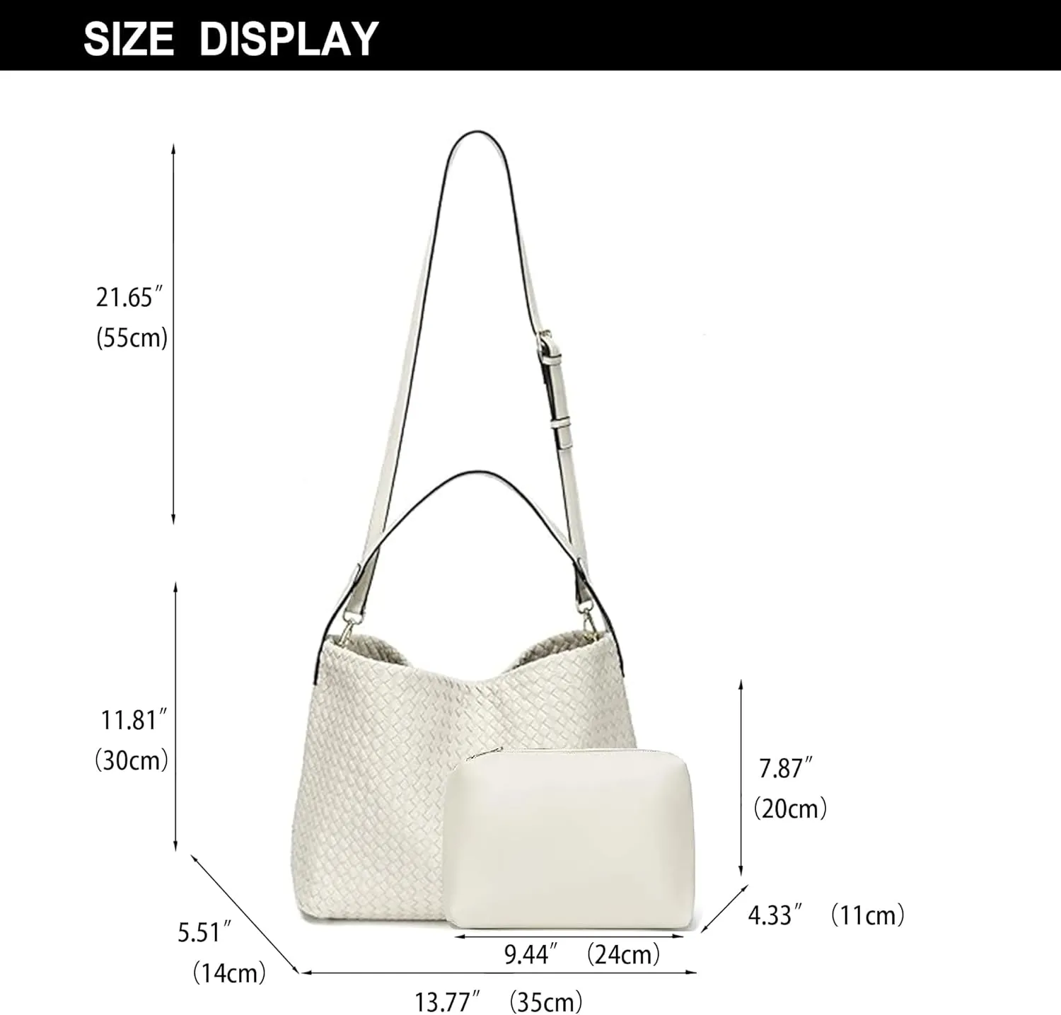 Dyalsa Woven Tote Bag for Women - Vegan Leather Large Messenger Retro Handmade Travel Shoulder Bag