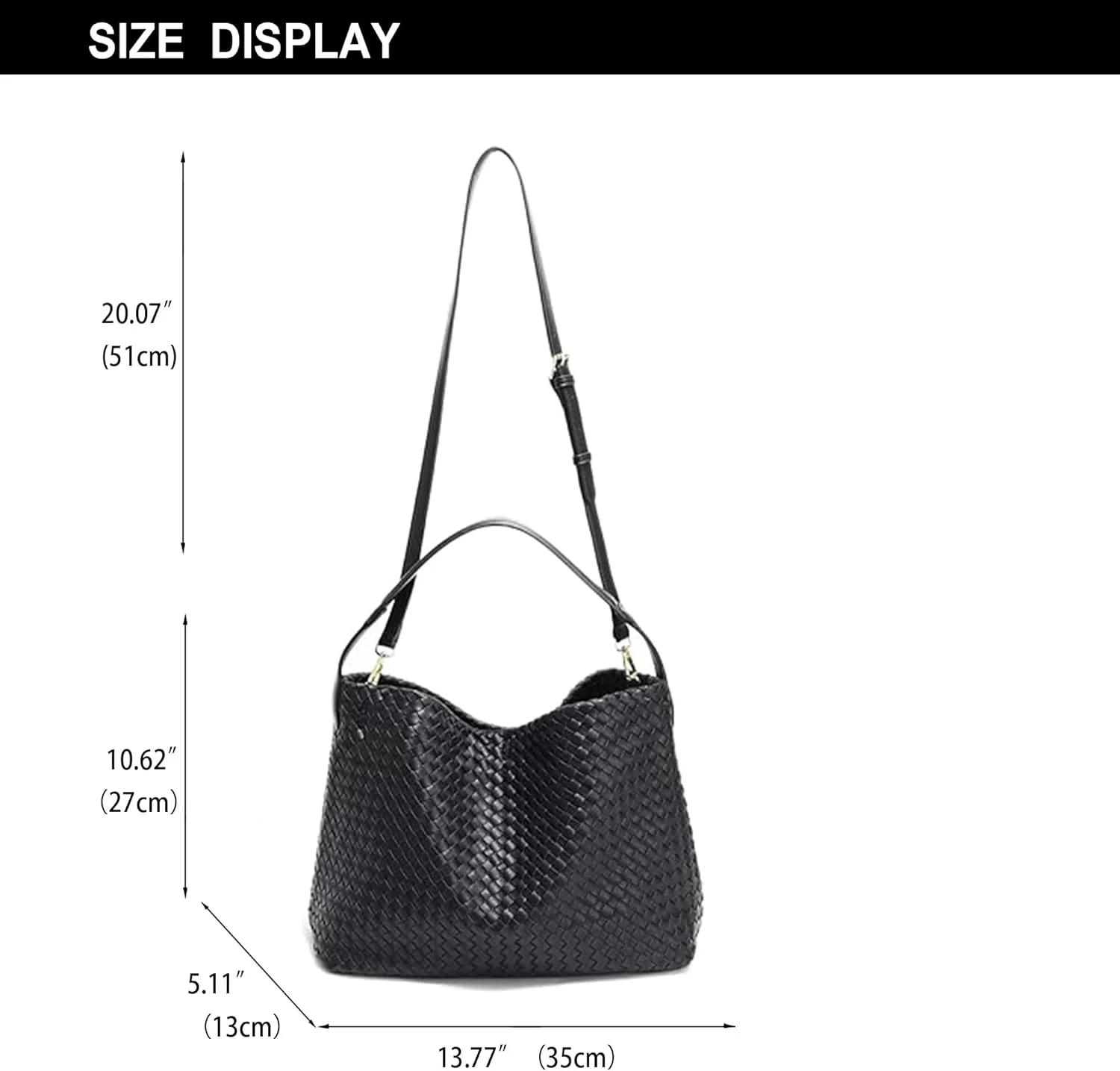 Dyalsa Woven Tote Bag for Women - Vegan Leather Large Messenger Retro Handmade Travel Shoulder Bag
