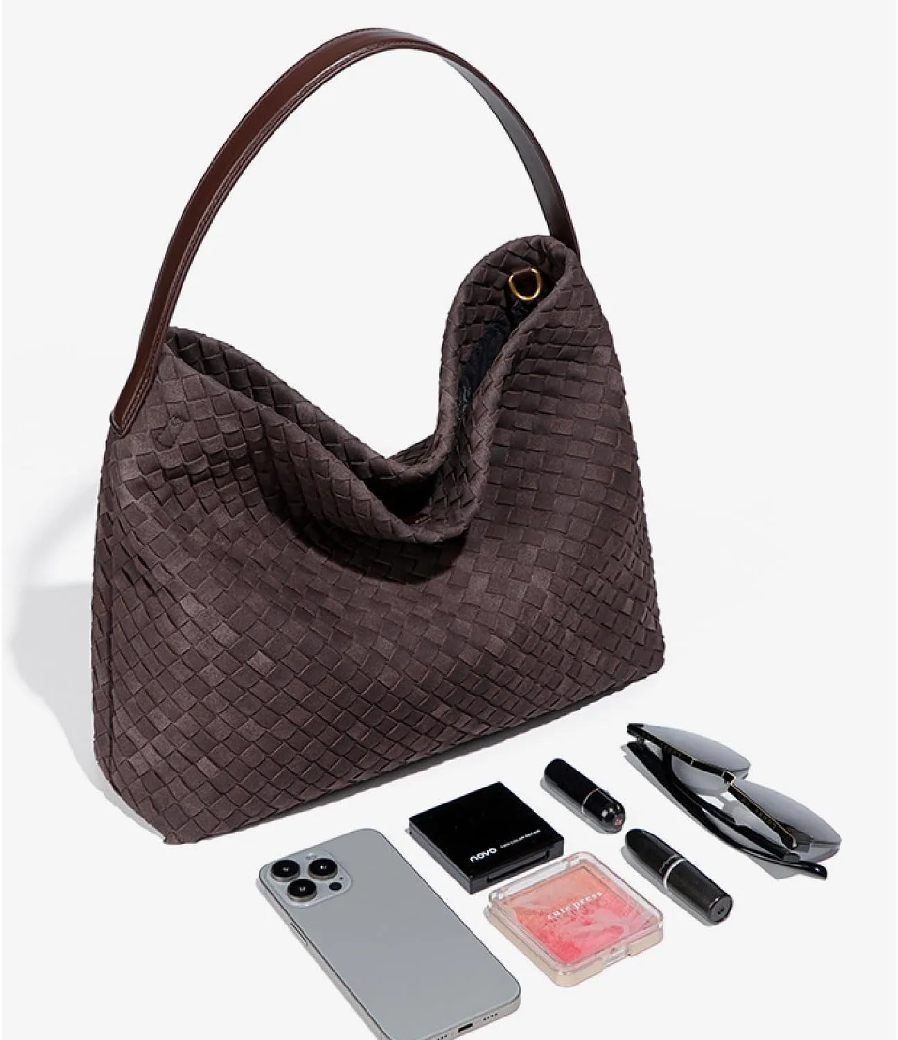 Dyalsa Woven Tote Bag for Women - Vegan Leather Large Messenger Retro Handmade Travel Shoulder Bag