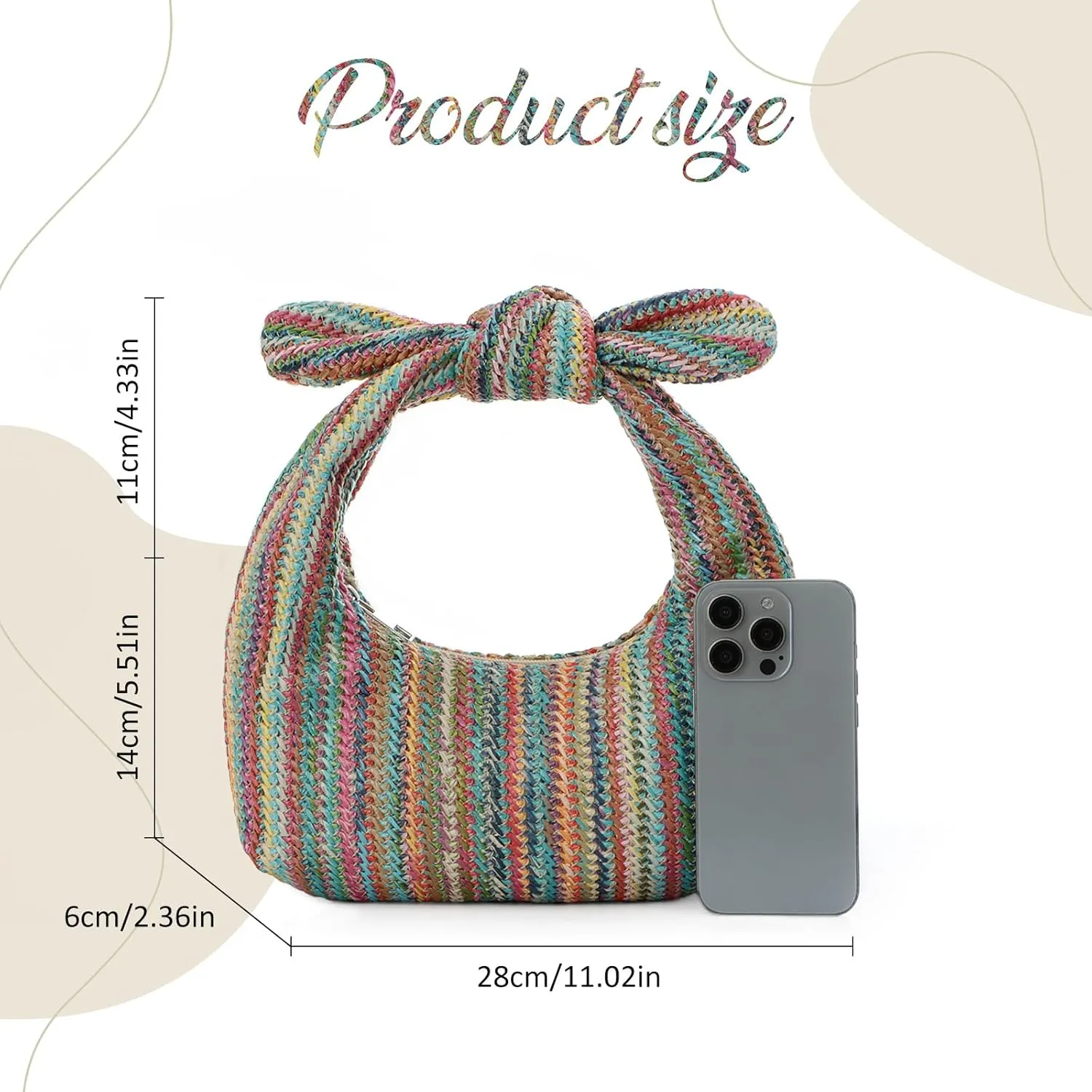 Emprier Bow Clutch Purse for Women Summer Beach Handbags Woven Clutch for Party Wedding Vacation 2025