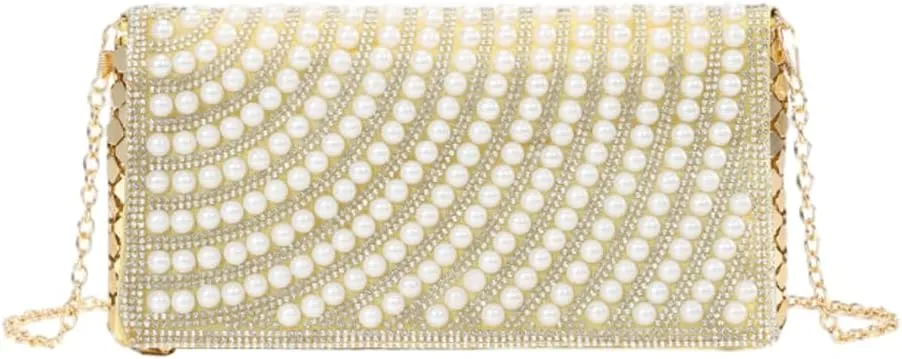 Evening Clutch Purse Women Pearl Rhinestone Envelope Handbags Crossbody Shoulder Bag for Party Prom Wedding 2025