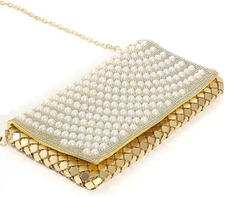 Evening Clutch Purse Women Pearl Rhinestone Envelope Handbags Crossbody Shoulder Bag for Party Prom Wedding 2025