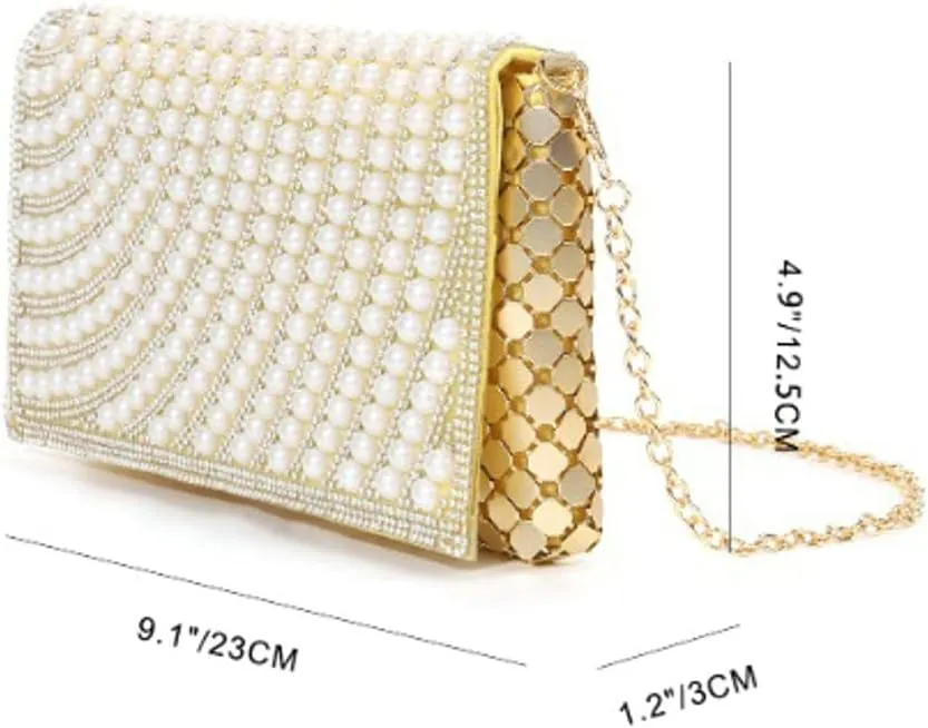 Evening Clutch Purse Women Pearl Rhinestone Envelope Handbags Crossbody Shoulder Bag for Party Prom Wedding 2025