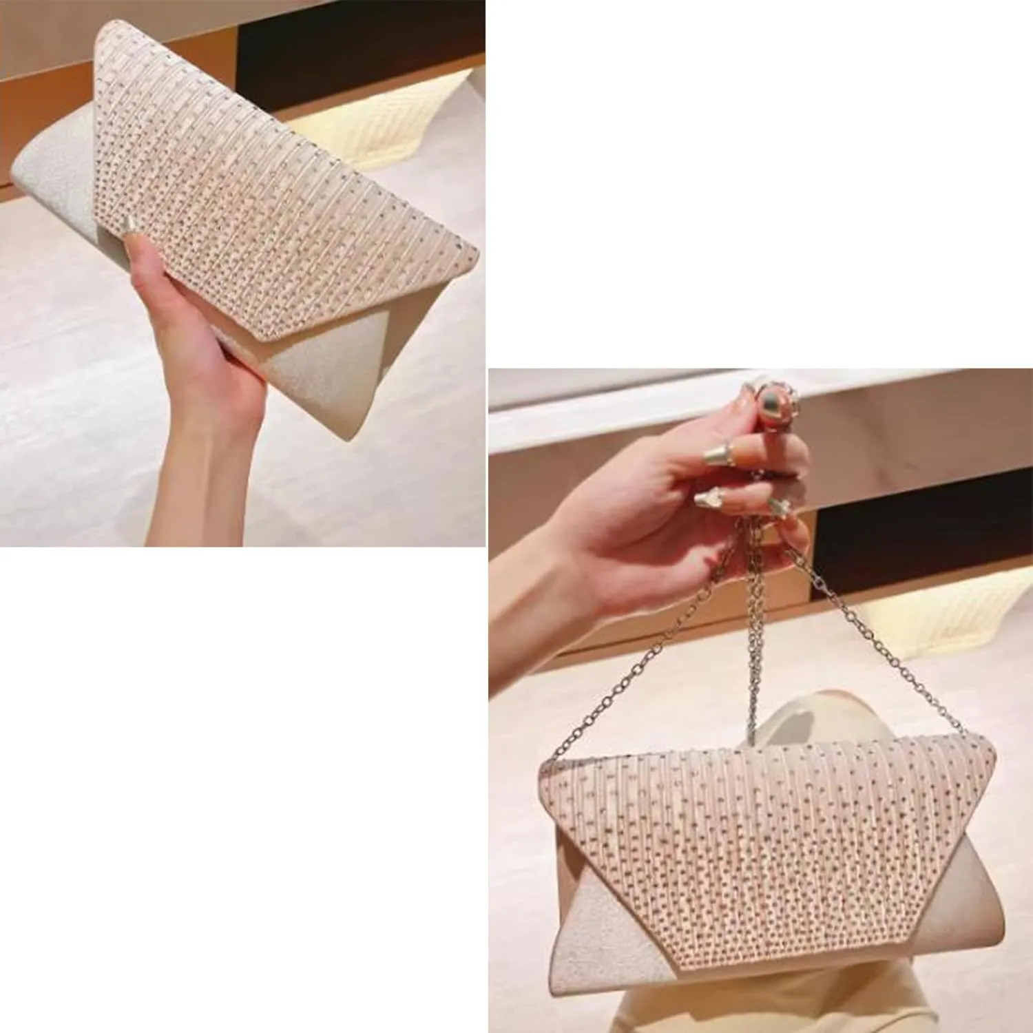 Evening Purses for Women, Glitter Rhinestone Clutch Bag, Crystal Envelope Handbags, Crossbody Shoulder Bag