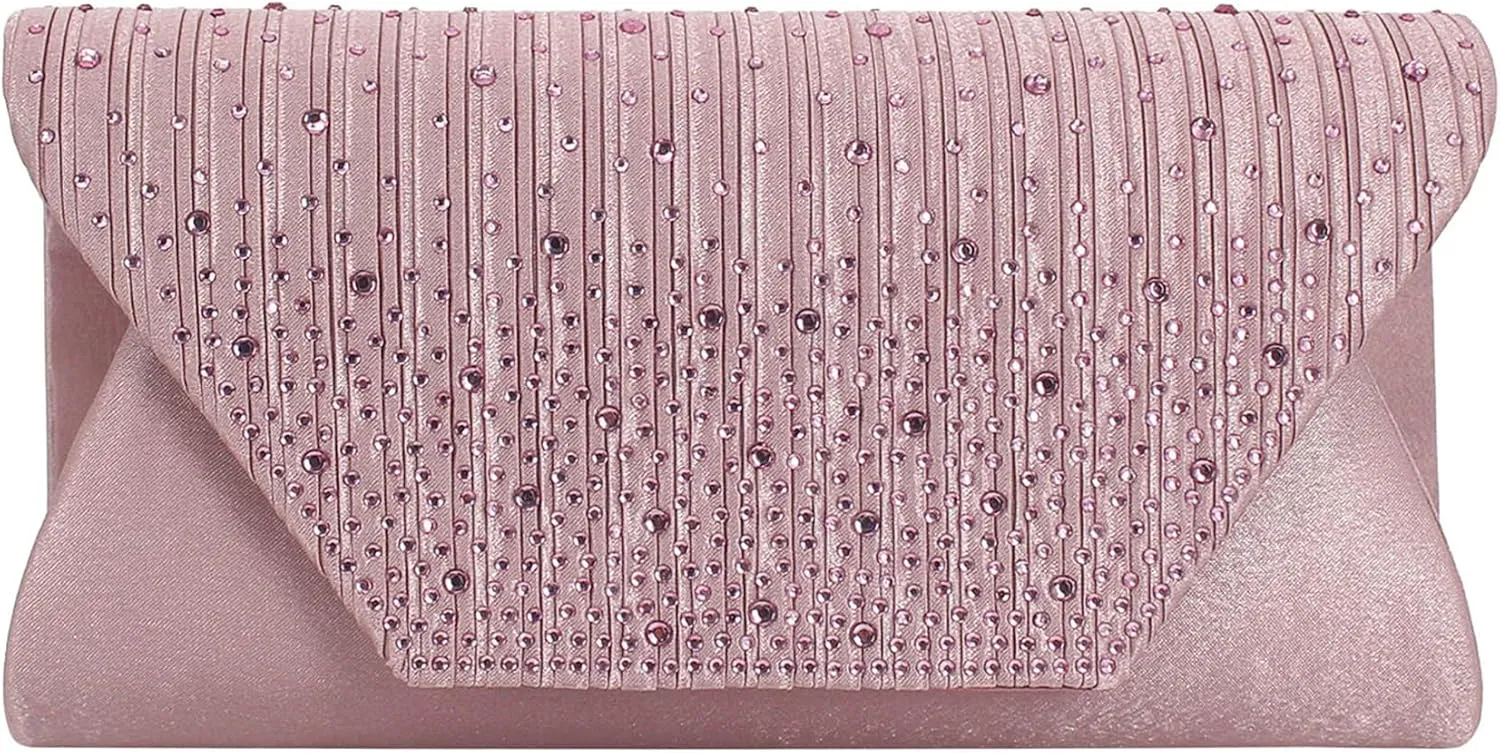 Evening Purses for Women, Glitter Rhinestone Clutch Bag, Crystal Envelope Handbags, Crossbody Shoulder Bag