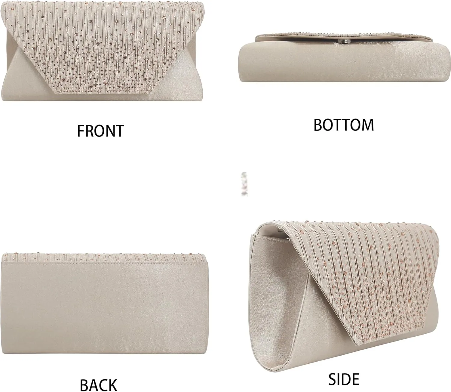 Evening Purses for Women, Glitter Rhinestone Clutch Bag, Crystal Envelope Handbags, Crossbody Shoulder Bag
