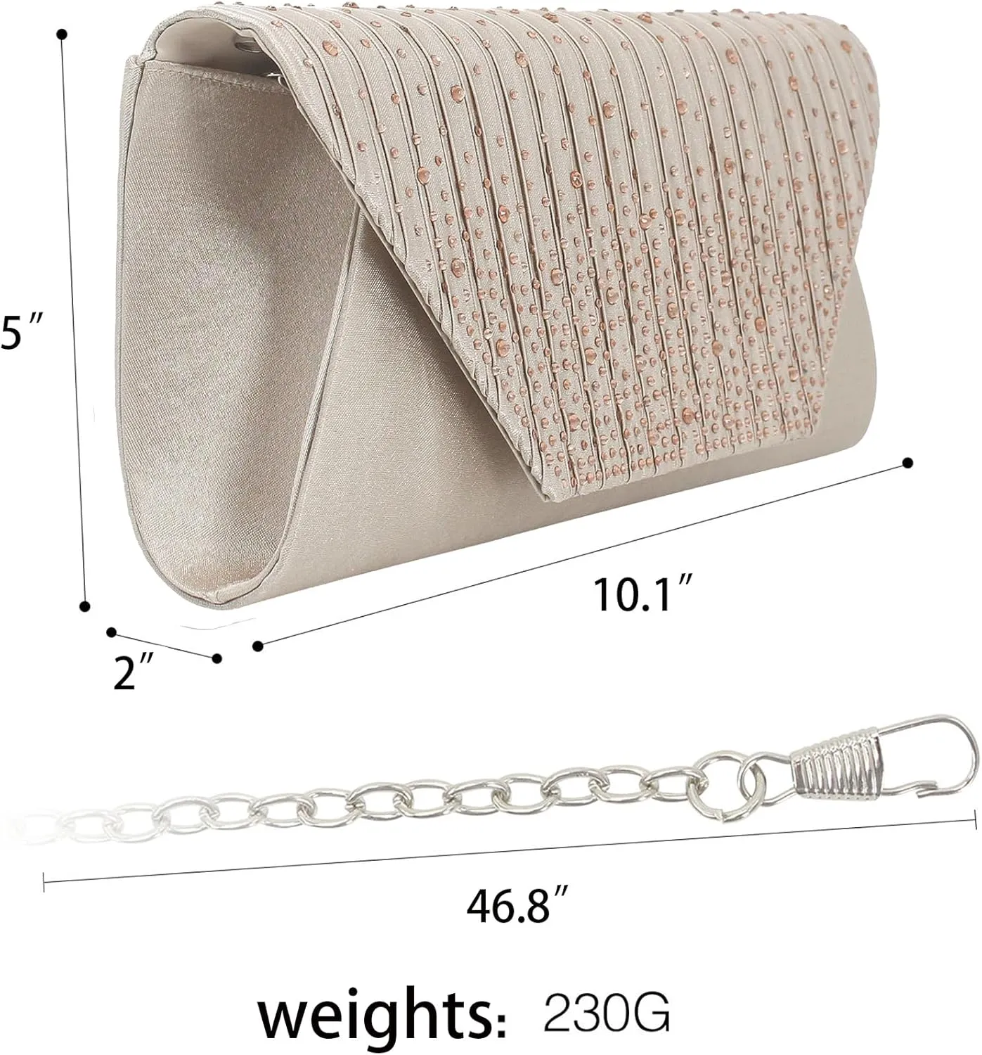 Evening Purses for Women, Glitter Rhinestone Clutch Bag, Crystal Envelope Handbags, Crossbody Shoulder Bag