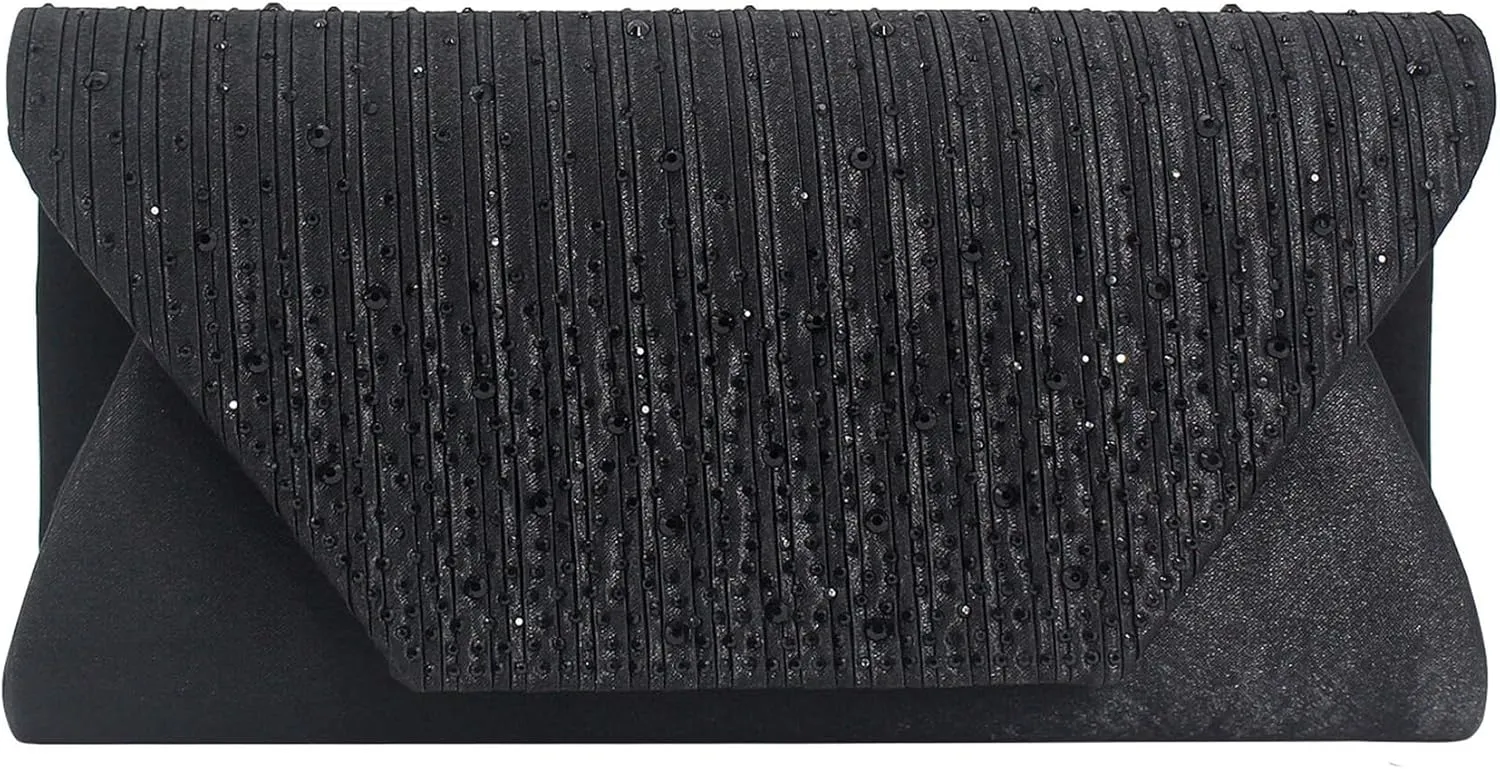 Evening Purses for Women, Glitter Rhinestone Clutch Bag, Crystal Envelope Handbags, Crossbody Shoulder Bag