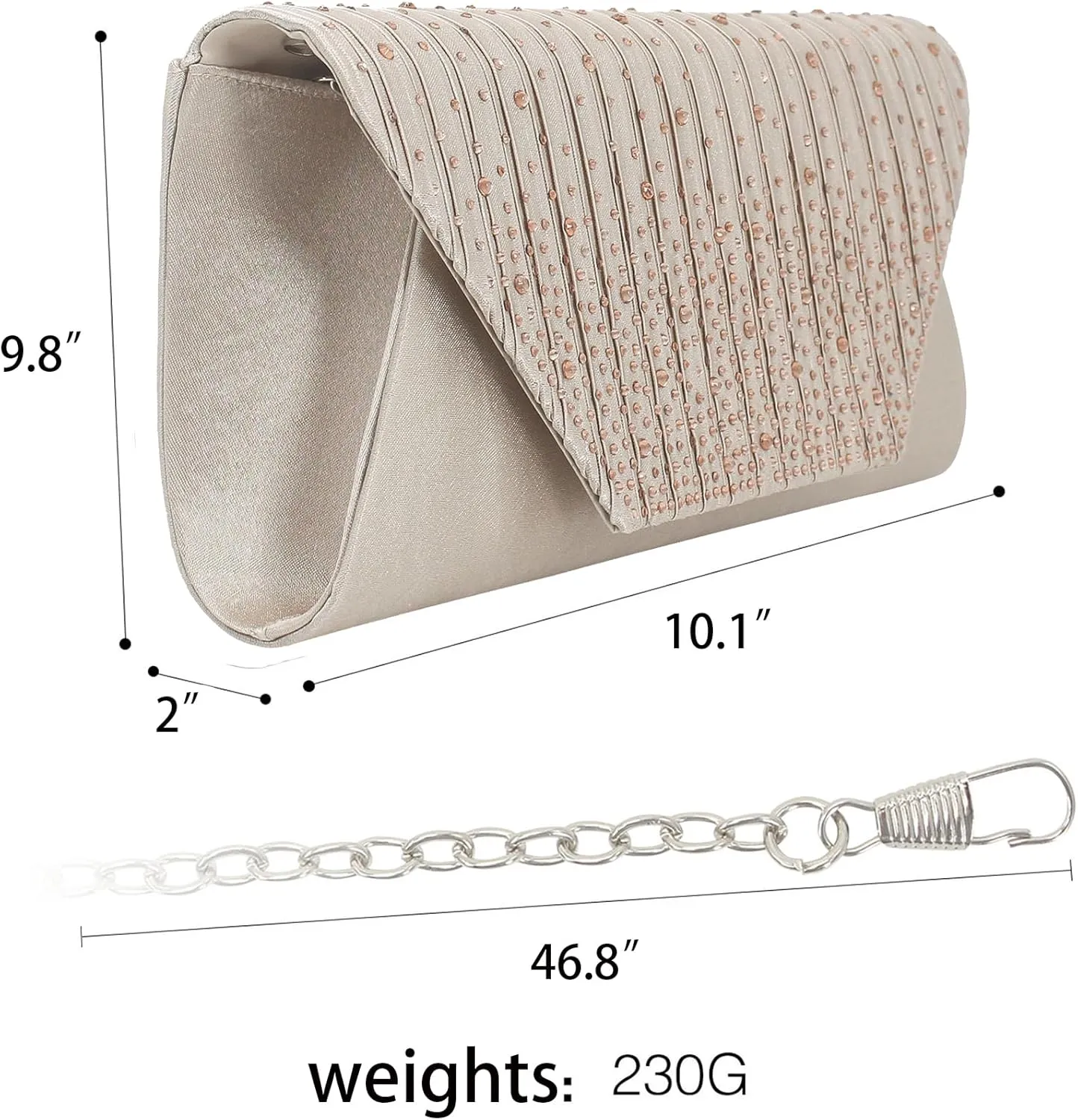 Evening Purses for Women, Glitter Rhinestone Clutch Bag, Crystal Envelope Handbags, Crossbody Shoulder Bag