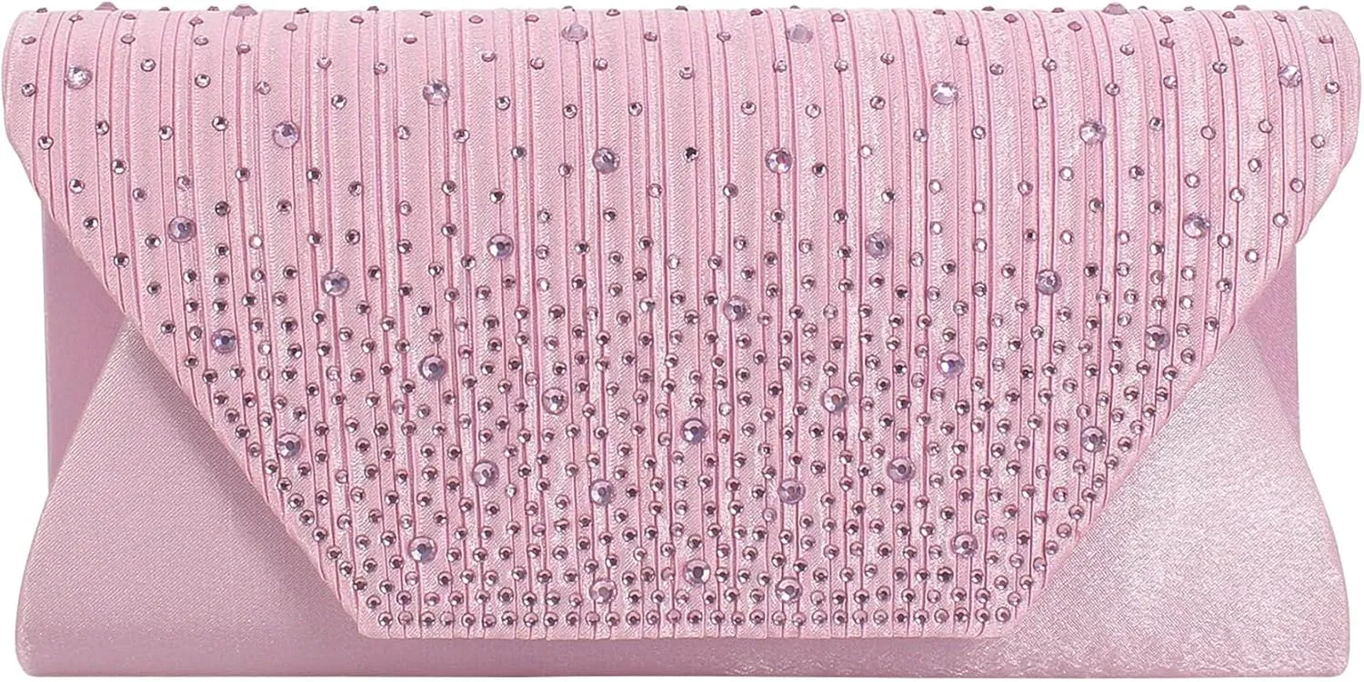 Evening Purses for Women, Glitter Rhinestone Clutch Bag, Crystal Envelope Handbags, Crossbody Shoulder Bag