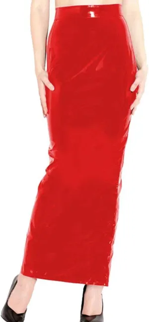 Fashion Queen Sexy Women Bodycon PVC Skirt Gothic Club Pencil Split Long Skirt