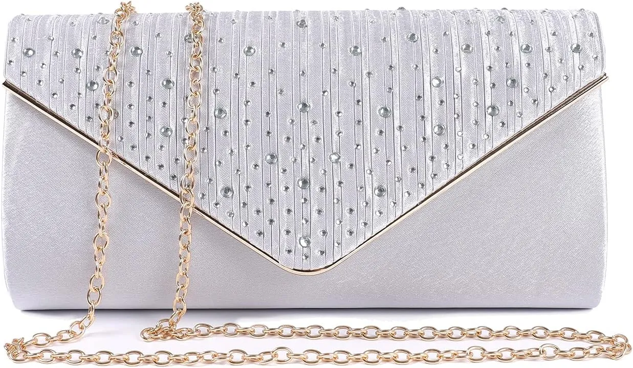 Fashion Rhinestones Clutch Purses for Women Fancy Evening Bag Party Envelope Handbags