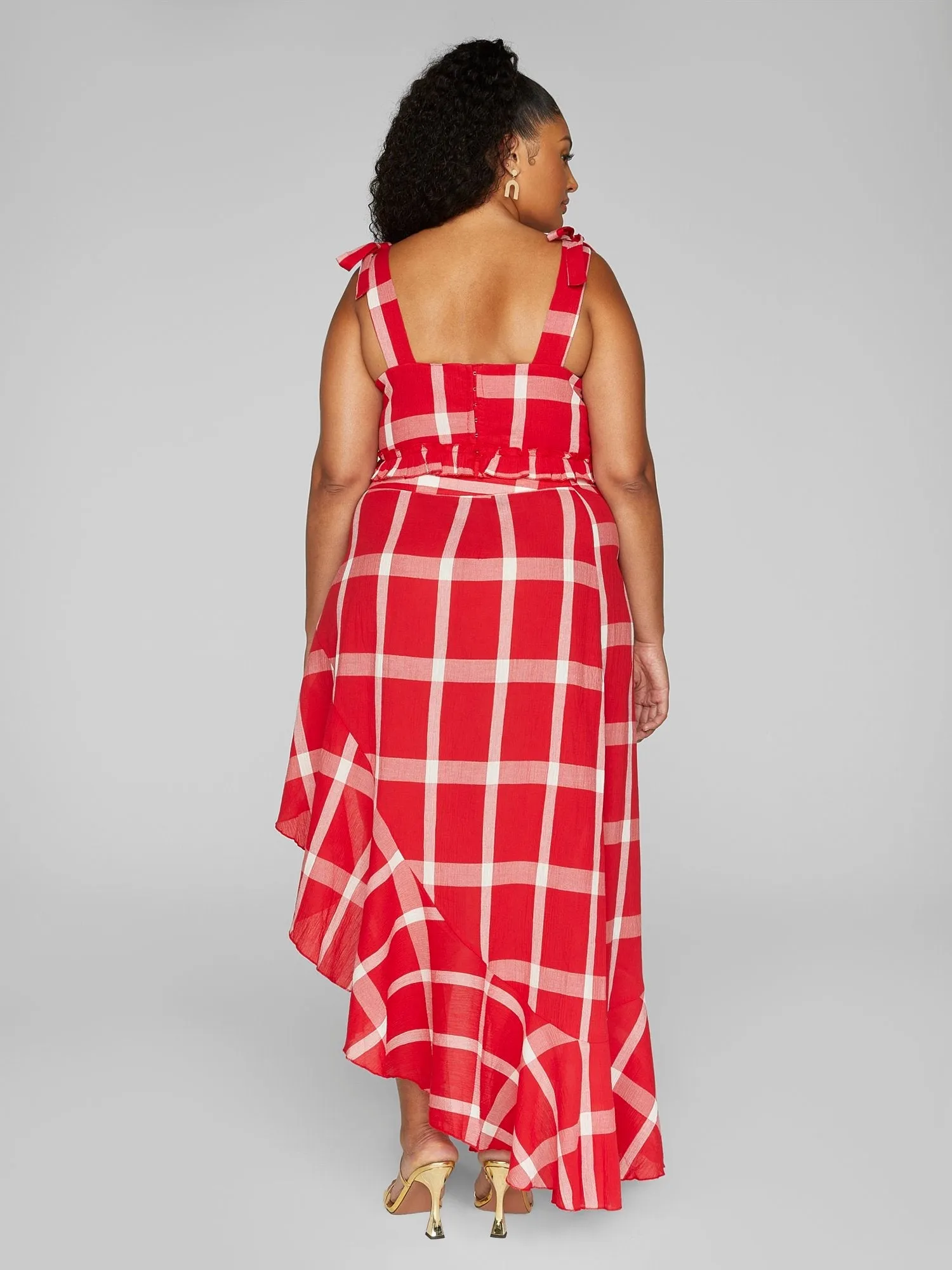Fashion To Figure - Gina Plaid Ruffle Bra Top