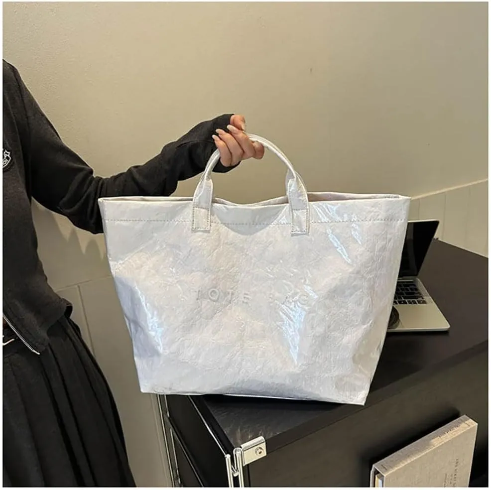Fashion waterproof letter tote bag Stellaya women's PVC kraft paper handbag and shoulder Fashion Retro Bag
