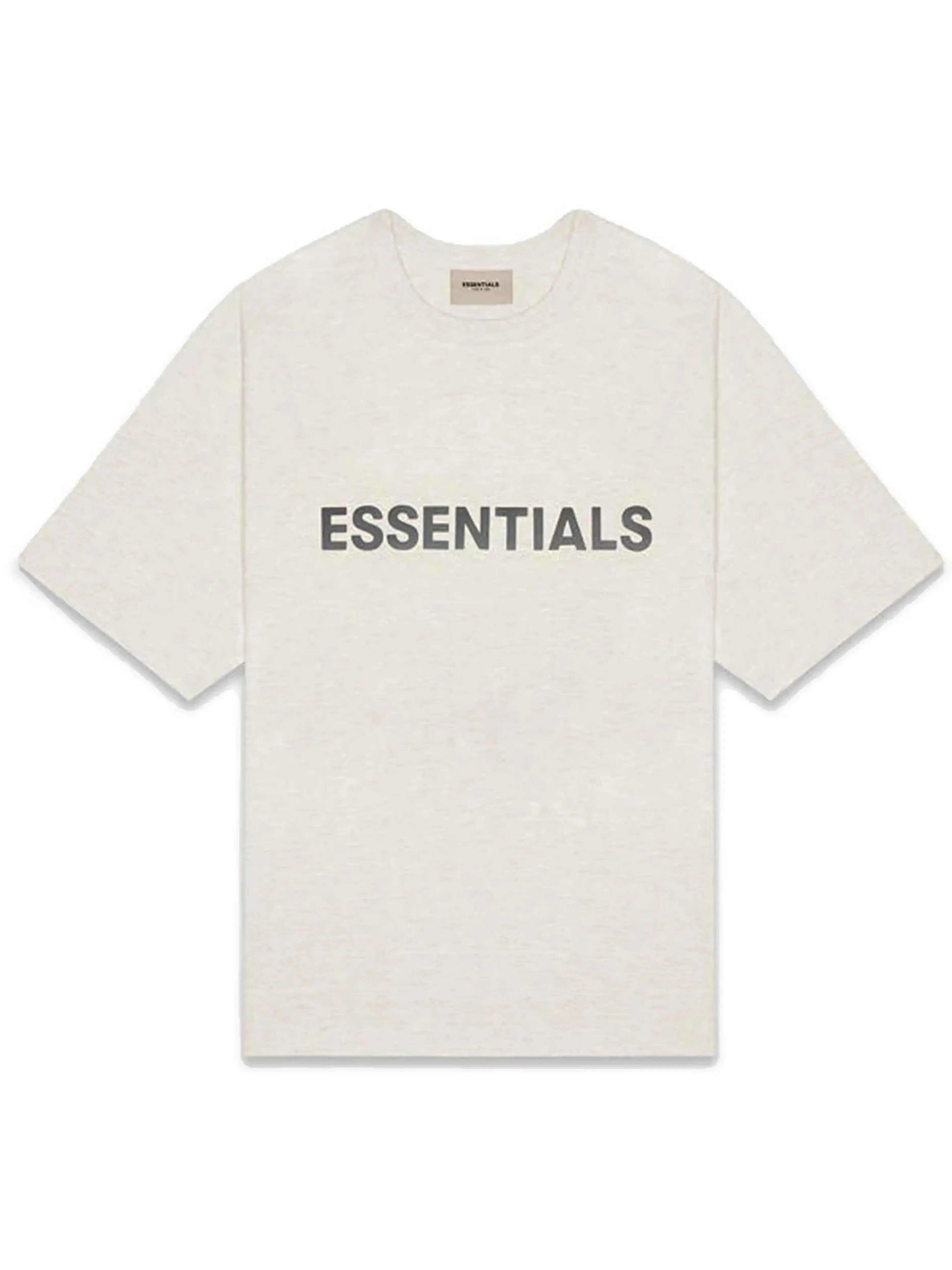 Fear Of God Essentials 3D Silicon Applique Boxy T-Shirt Oatmeal