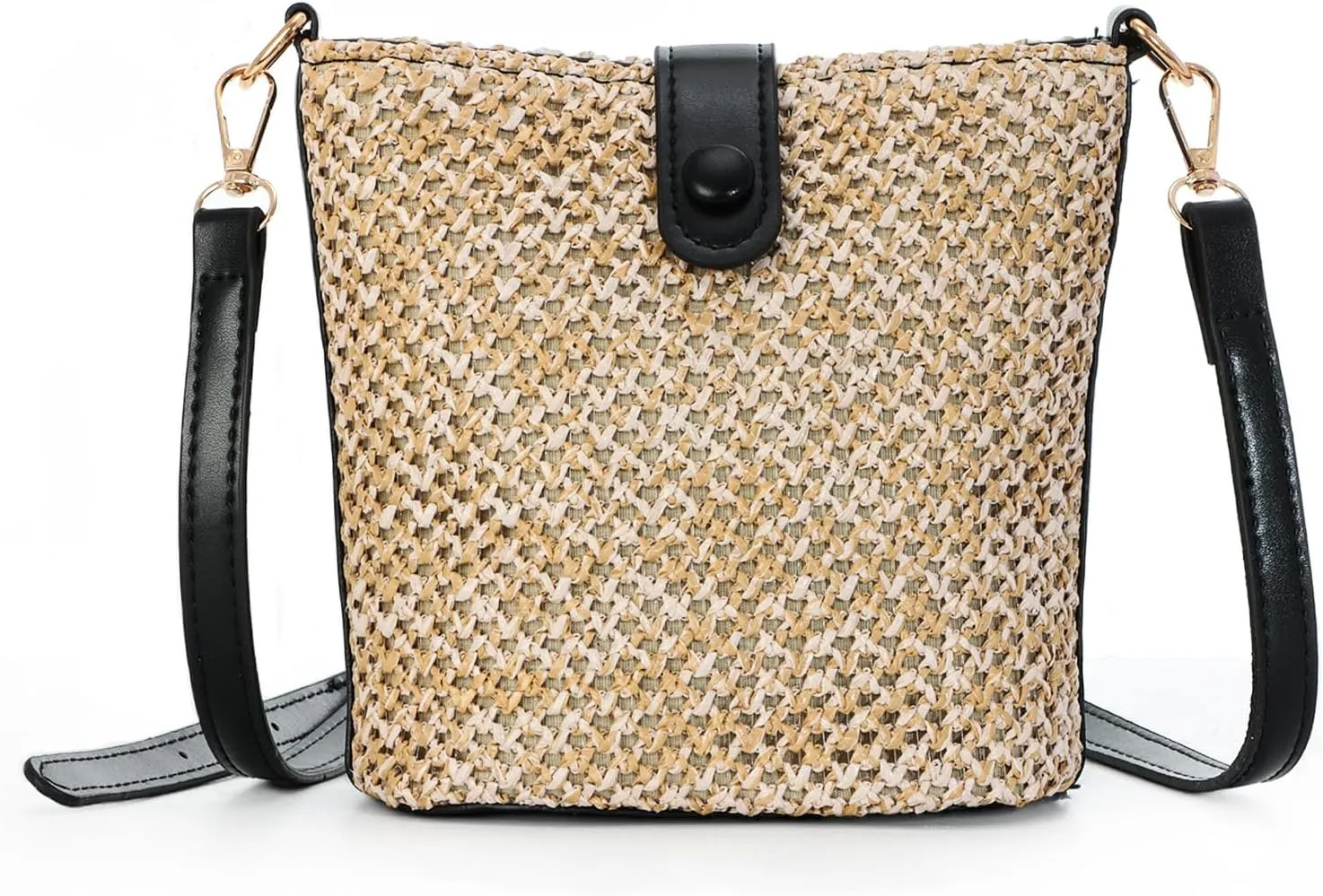 Fecialy Straw Crossbody Bag for Women Handmade Rattan Shoulder Bags Beach Summer Handwoven Straw Clutch Purse