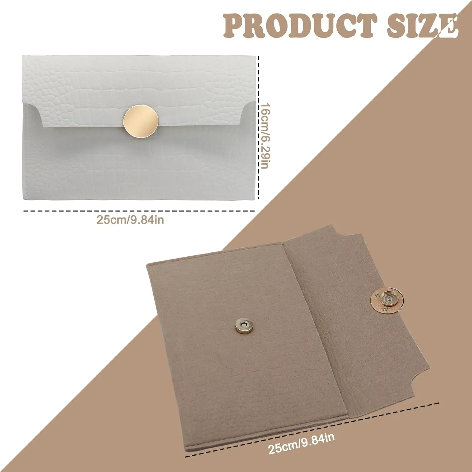 Felt Clutch Purses for Women, Envelope Handbags for Women with Magnetic Snap-Fastener, Fashionable Evening Bag
