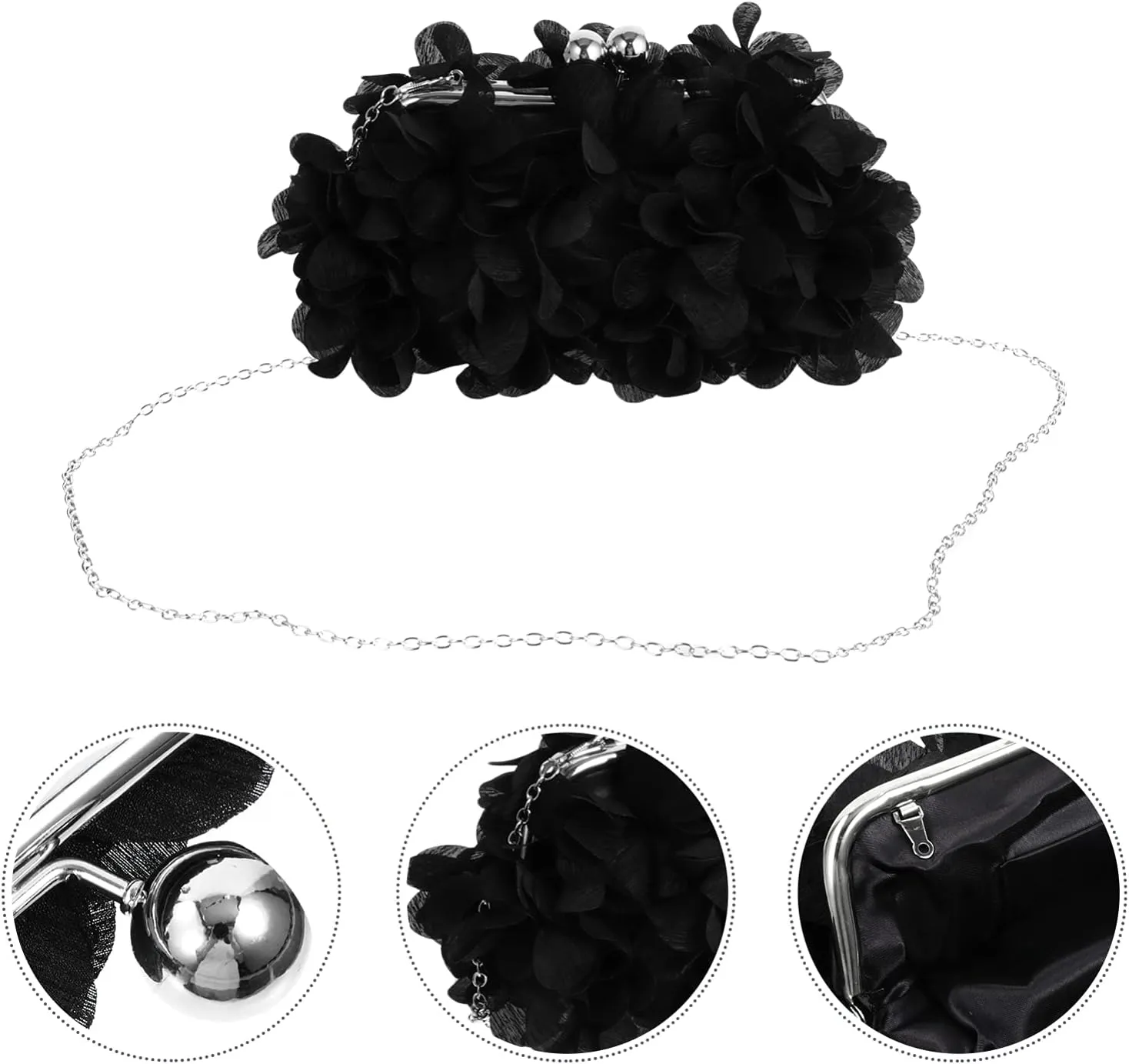 Flower Evening Clutch Bag Women Party Wedding Shoulder Bag Purses for Women Blue