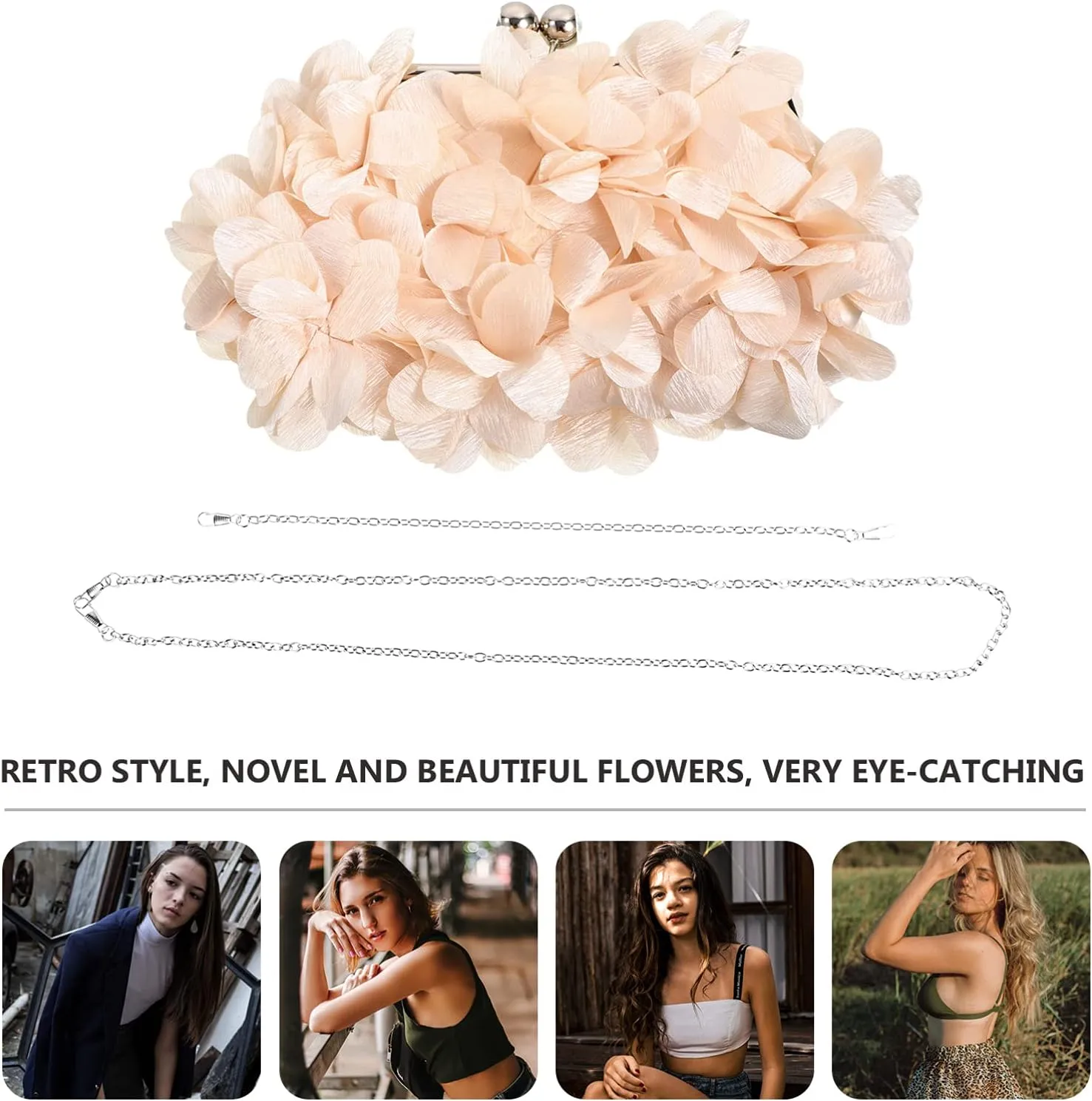 Flower Evening Clutch Bag Women Party Wedding Shoulder Bag Purses for Women Blue