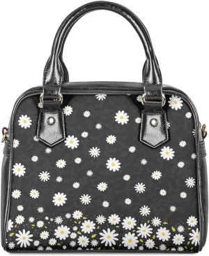 Forchrinse Daisy Love Heart Satchel Handbag for Women Ladies Top Handle Satchel Purse Pu Leather Crossbody Shoulder Bags