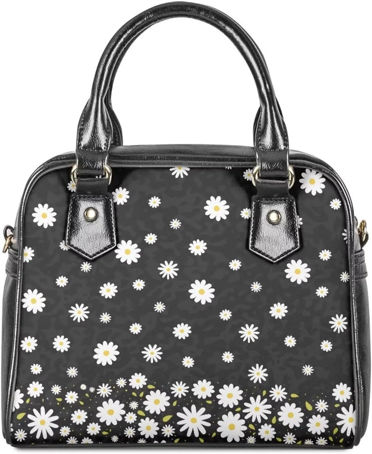 Forchrinse Daisy Love Heart Satchel Handbag for Women Ladies Top Handle Satchel Purse Pu Leather Crossbody Shoulder Bags