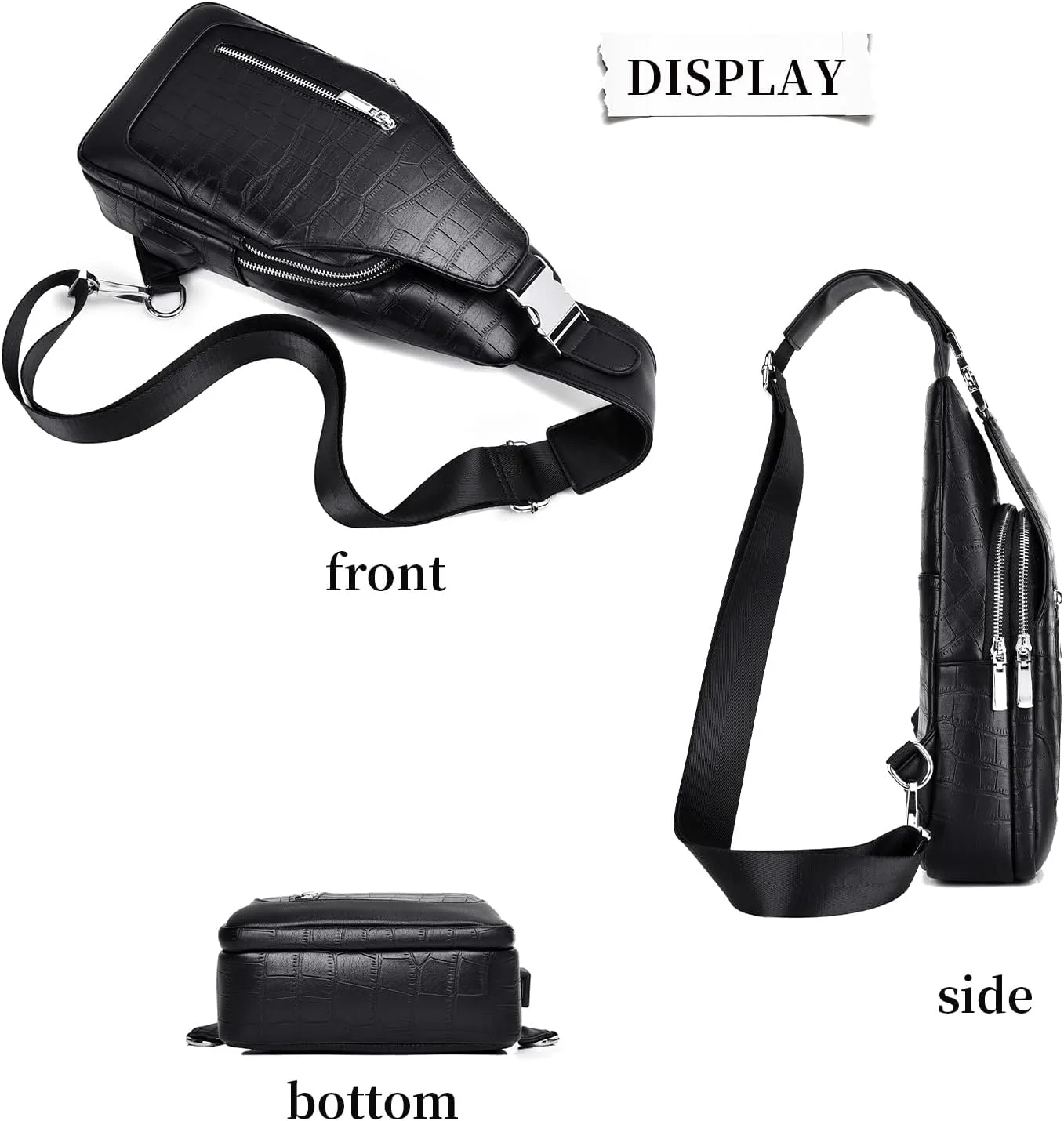 FSD.WGsling Backpack for Men Chest Bag Crossbody Shoulder Bags Travel Bag Purse for Men with Water Resistant