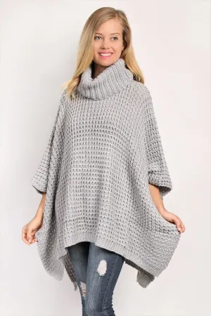 FSP10020GYSIV GREY SILVER SCARF CABLE KNIT SINGLE WRAP BUTTON EMBELLISHED TASSEL