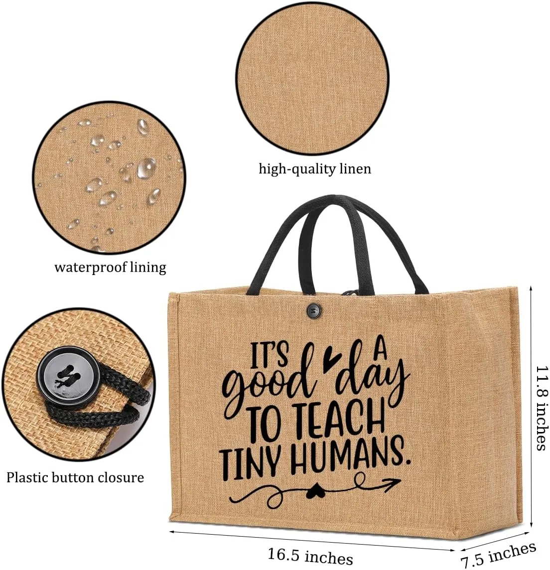 Funny Wine Lovers Boss Lady Teacher Pregnancy Baseball Mom Gifts Burlap Tote Bag for Women Lady