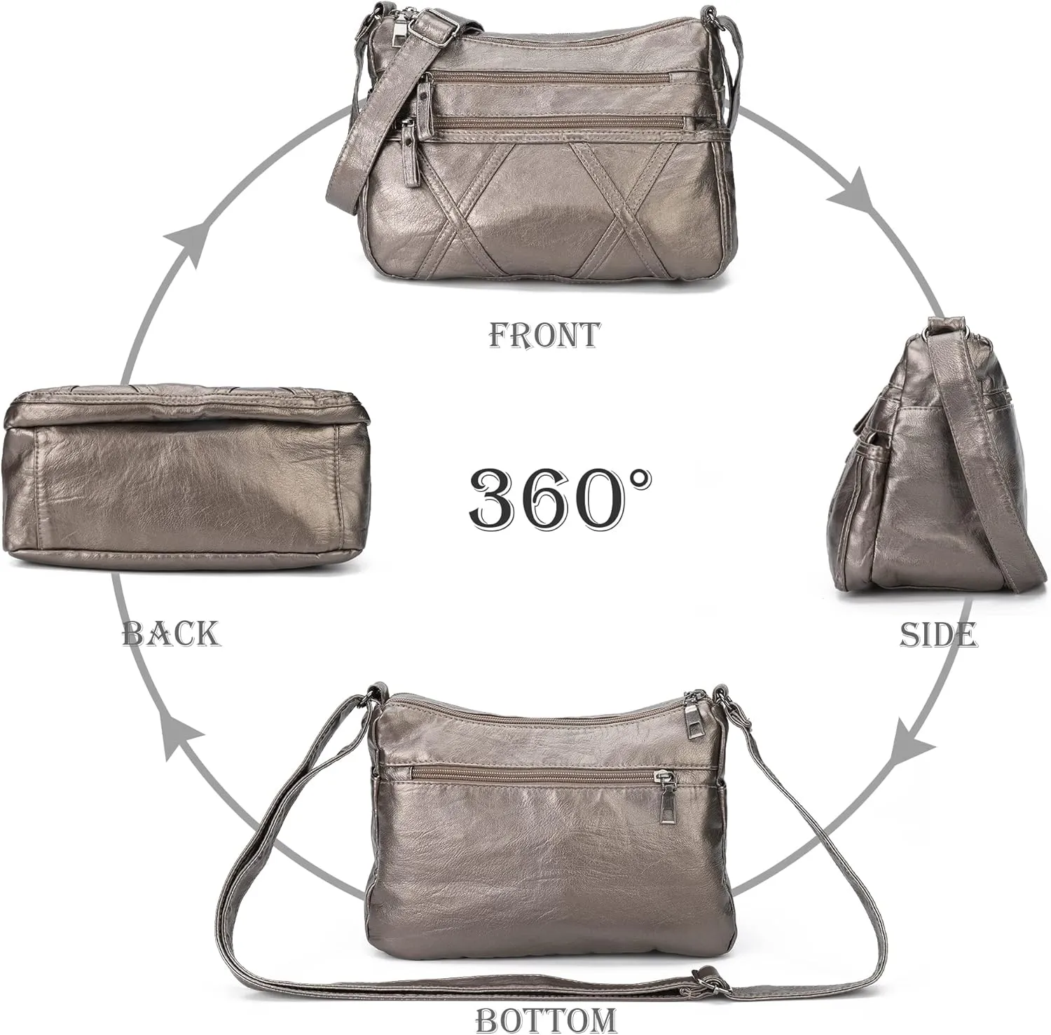 Gladdon Small Crossbody Bags for Women Leather Shoulder Purses Vegan Womens Cross body Bag Lightweight