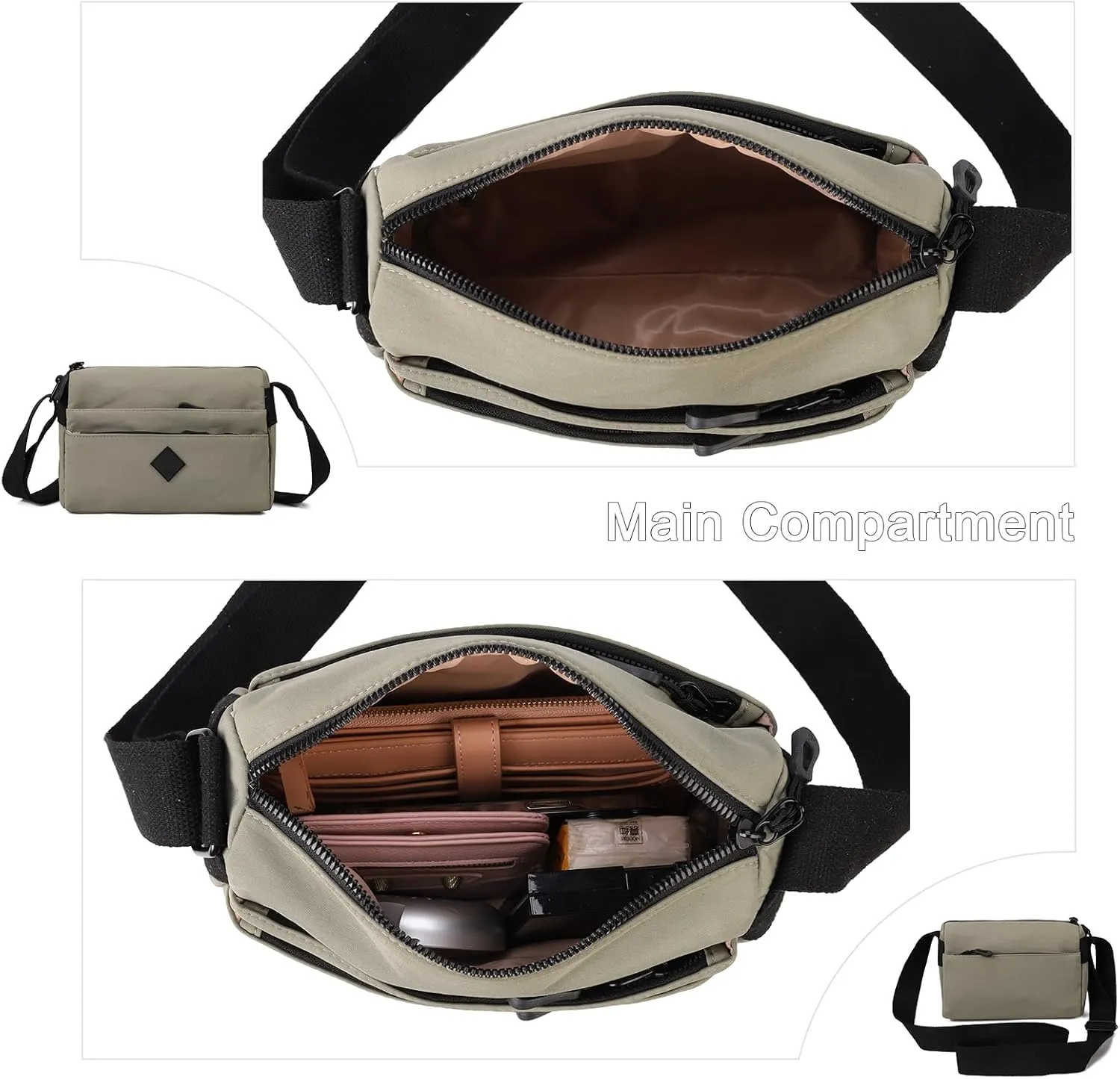 Gladdon Small Crossbody Bags for Women Shoulder Purses Nylon Cross Body Bag